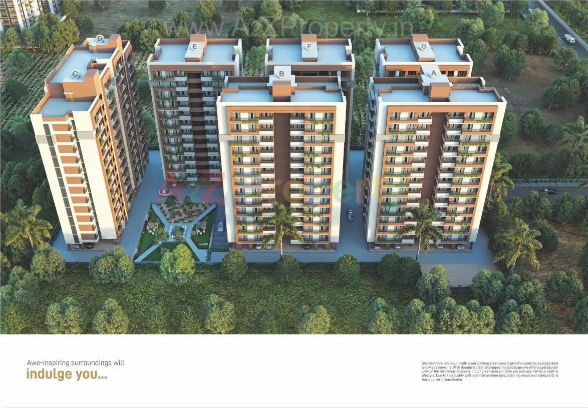 3D Elevation of real estate project Sharnam Sky View located at Kudasan, Gandhinagar, Gujarat