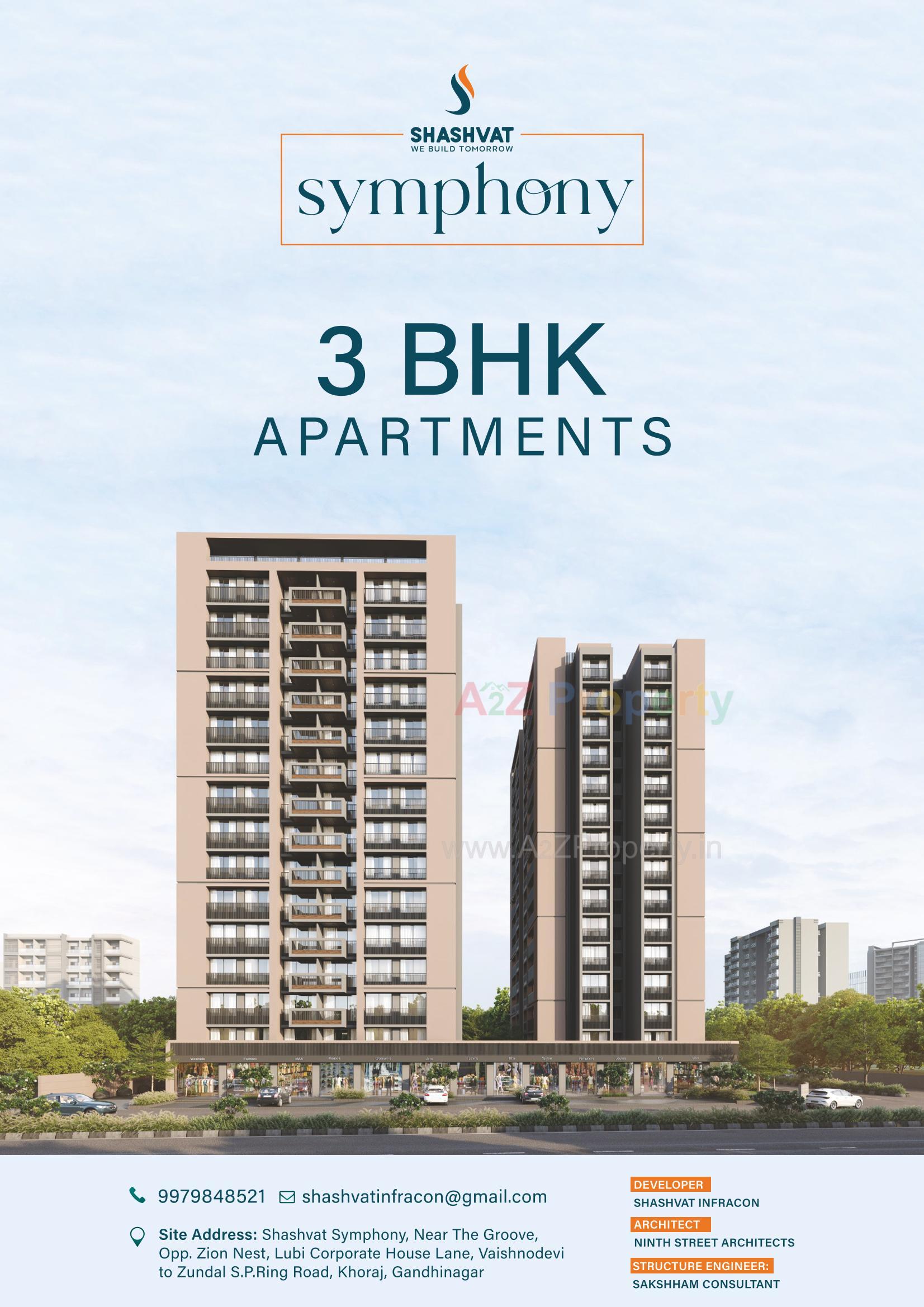 3D Elevation of real estate project Shashvat Symphony located at Khoraj, Gandhinagar, Gujarat