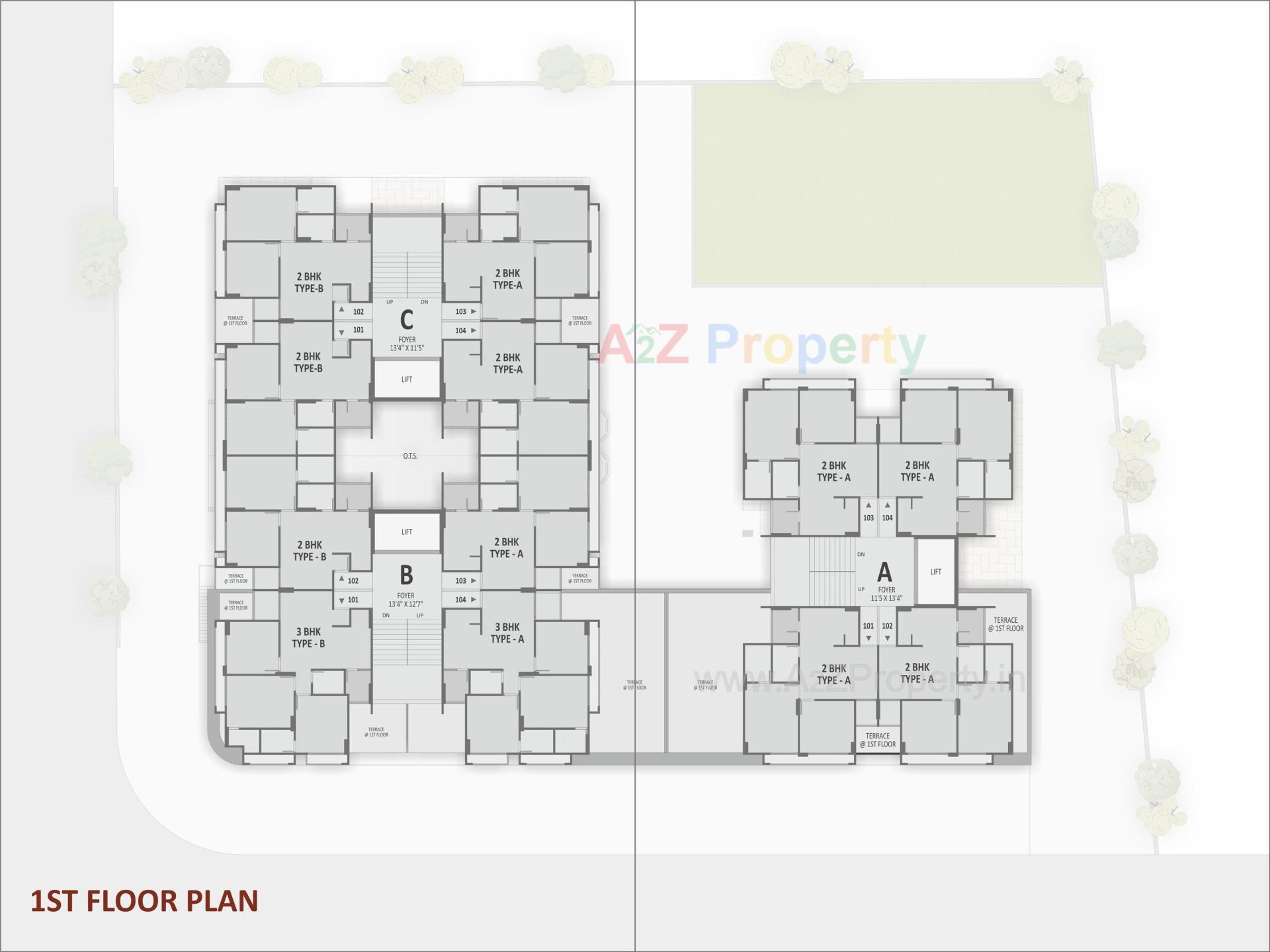 Layout of real estate project Shashwat Heights located at Kalol, Gandhinagar, Gujarat