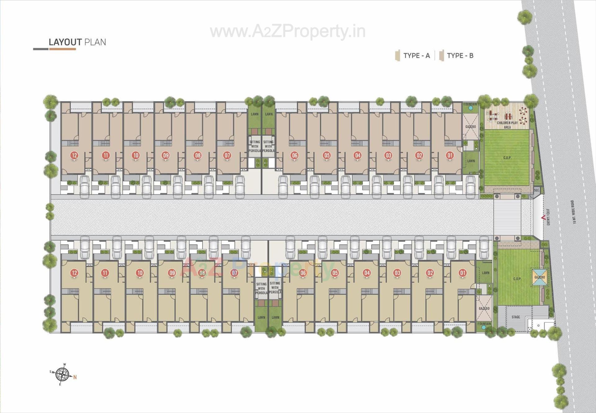 Layout of real estate project Shikshapatri Sanidhya Bunglows located at Vavol, Gandhinagar, Gujarat