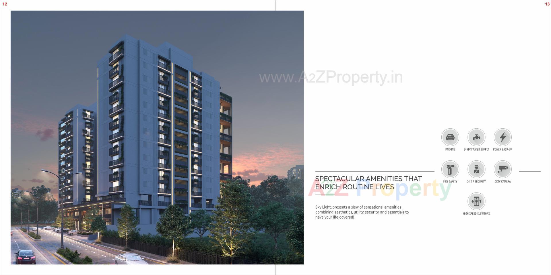 3D Elevation of real estate project Shikshapatri Sky Light located at Uvarsad, Gandhinagar, Gujarat