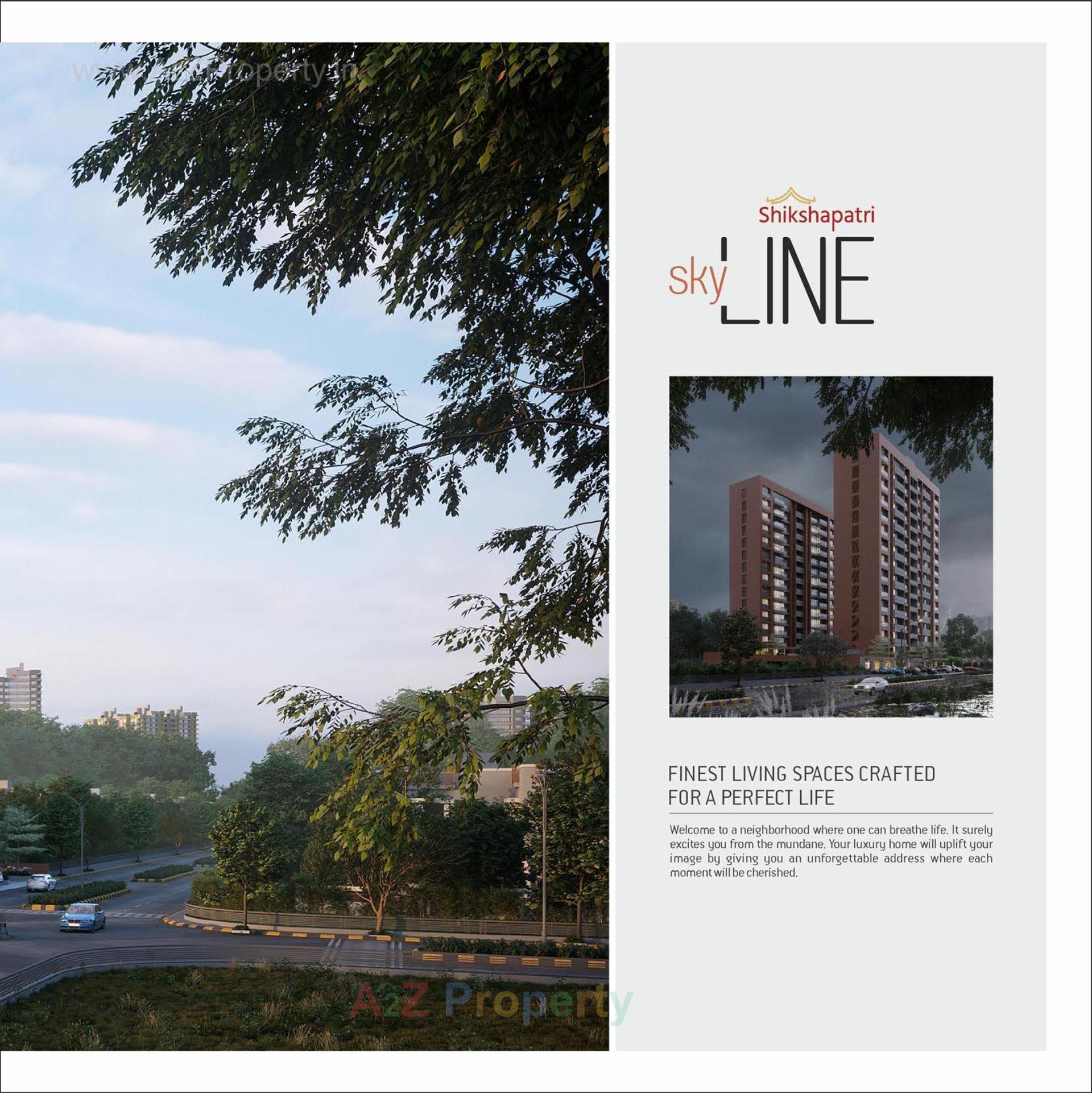 3D Elevation of real estate project Shikshapatri Sky Line located at Sargasan, Gandhinagar, Gujarat