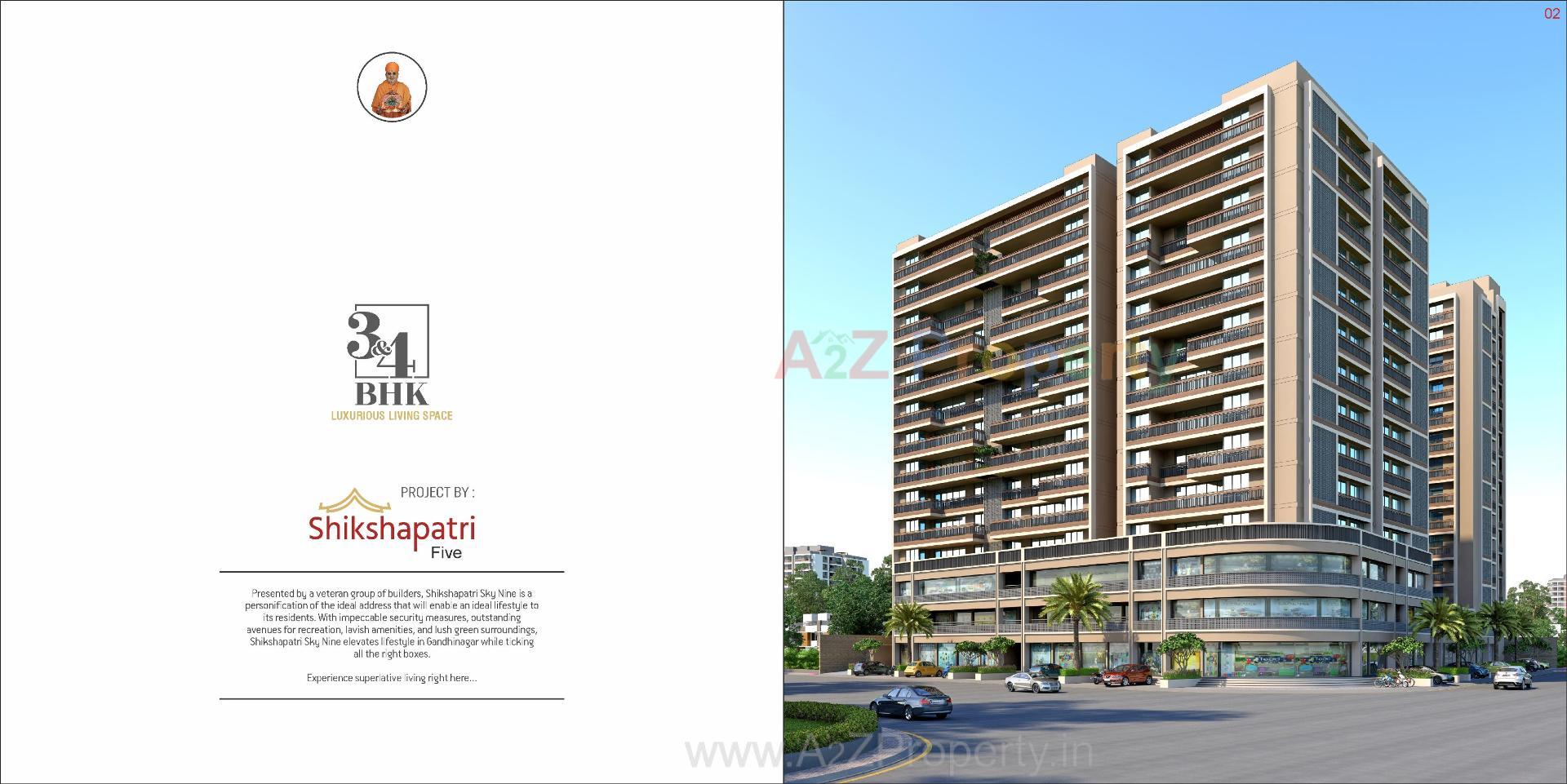3D Elevation of real estate project Shikshapatri Sky Nine located at Gandhinagar, Gandhinagar, Gujarat