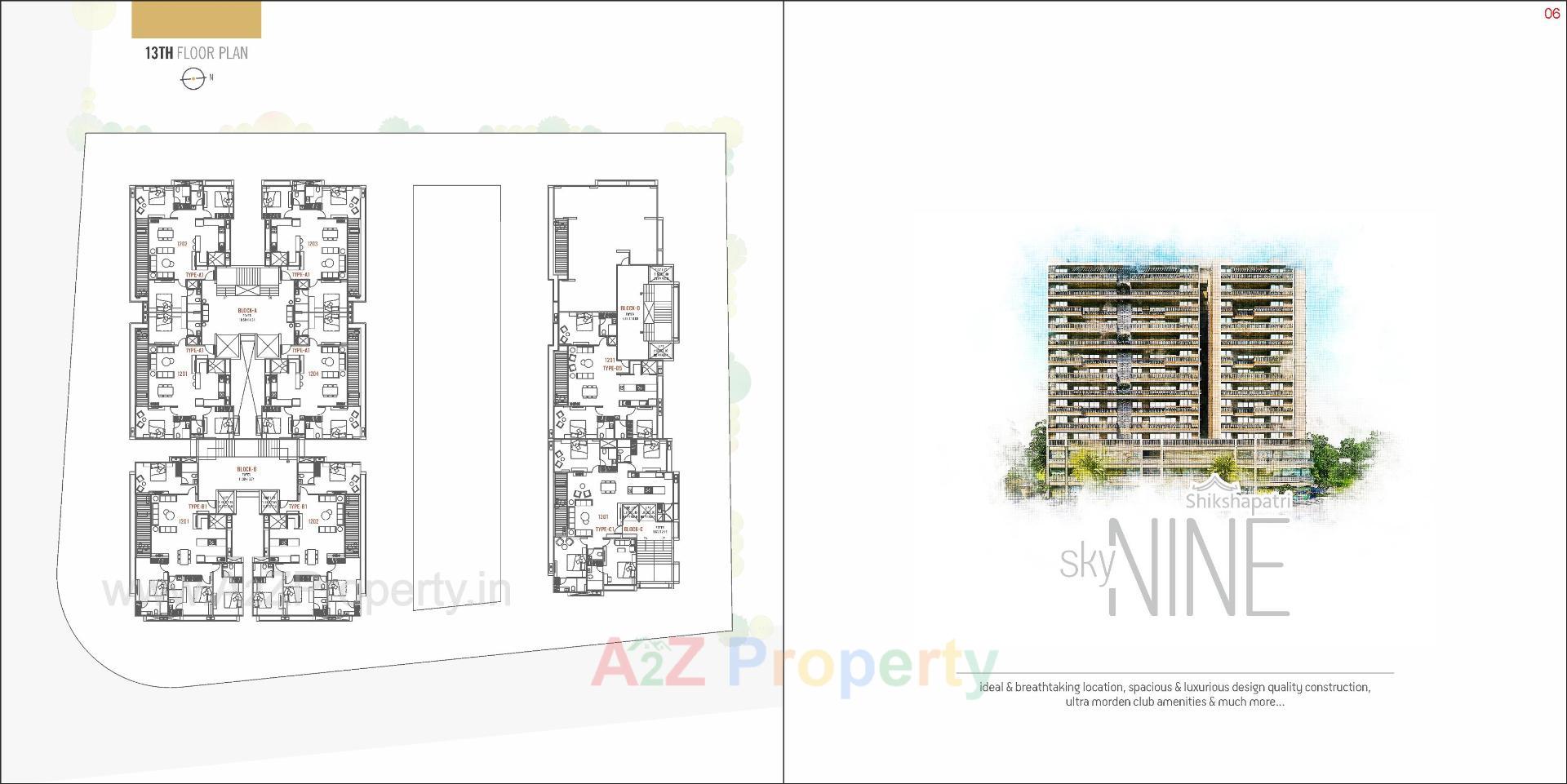 Layout of real estate project Shikshapatri Sky Nine located at Gandhinagar, Gandhinagar, Gujarat