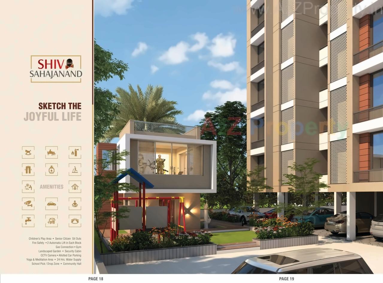 3D Elevation of real estate project Shiv Sahajanand located at Sargasan, Gandhinagar, Gujarat