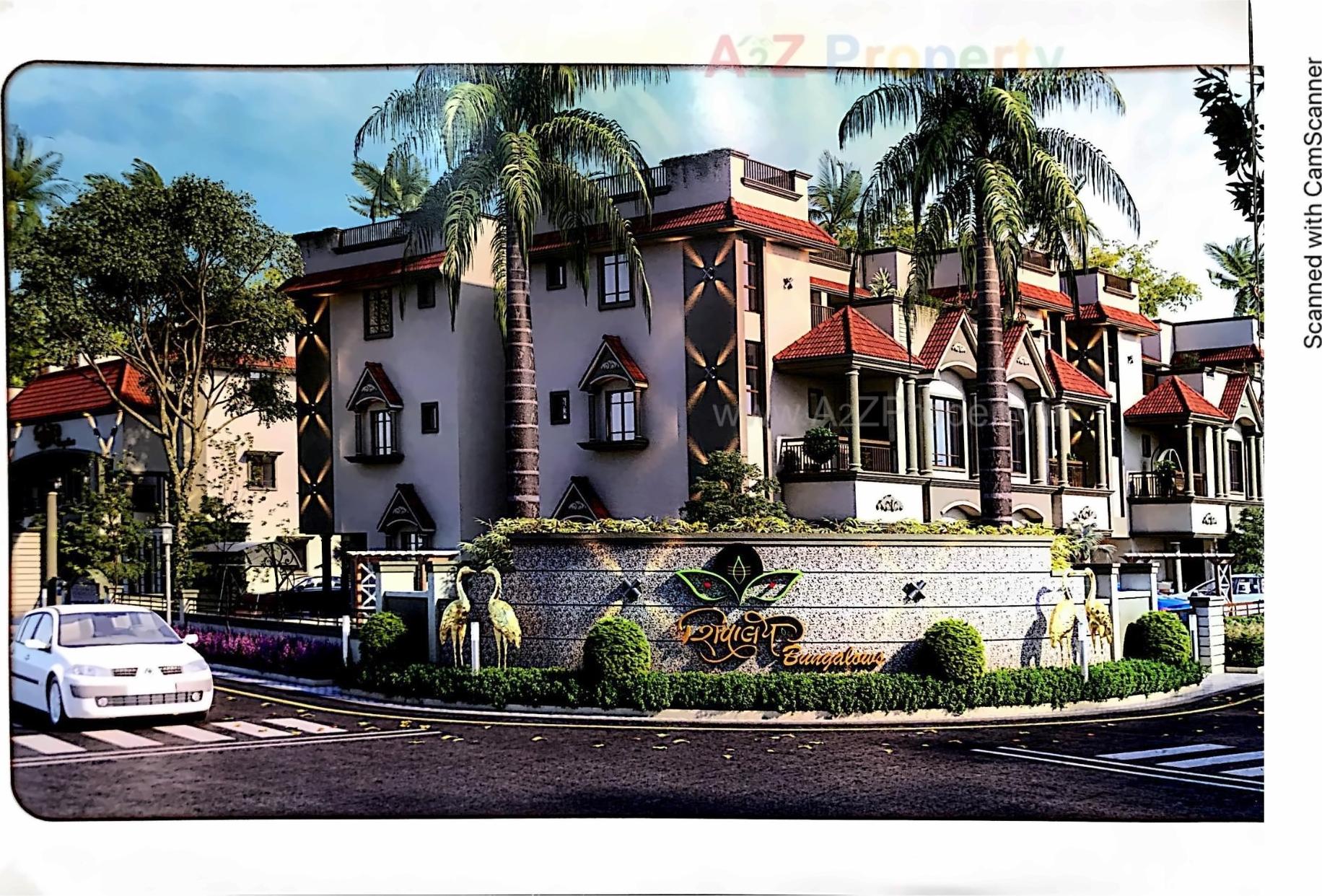 3D Elevation of real estate project Shivalay Bunglows located at Dahegam, Gandhinagar, Gujarat