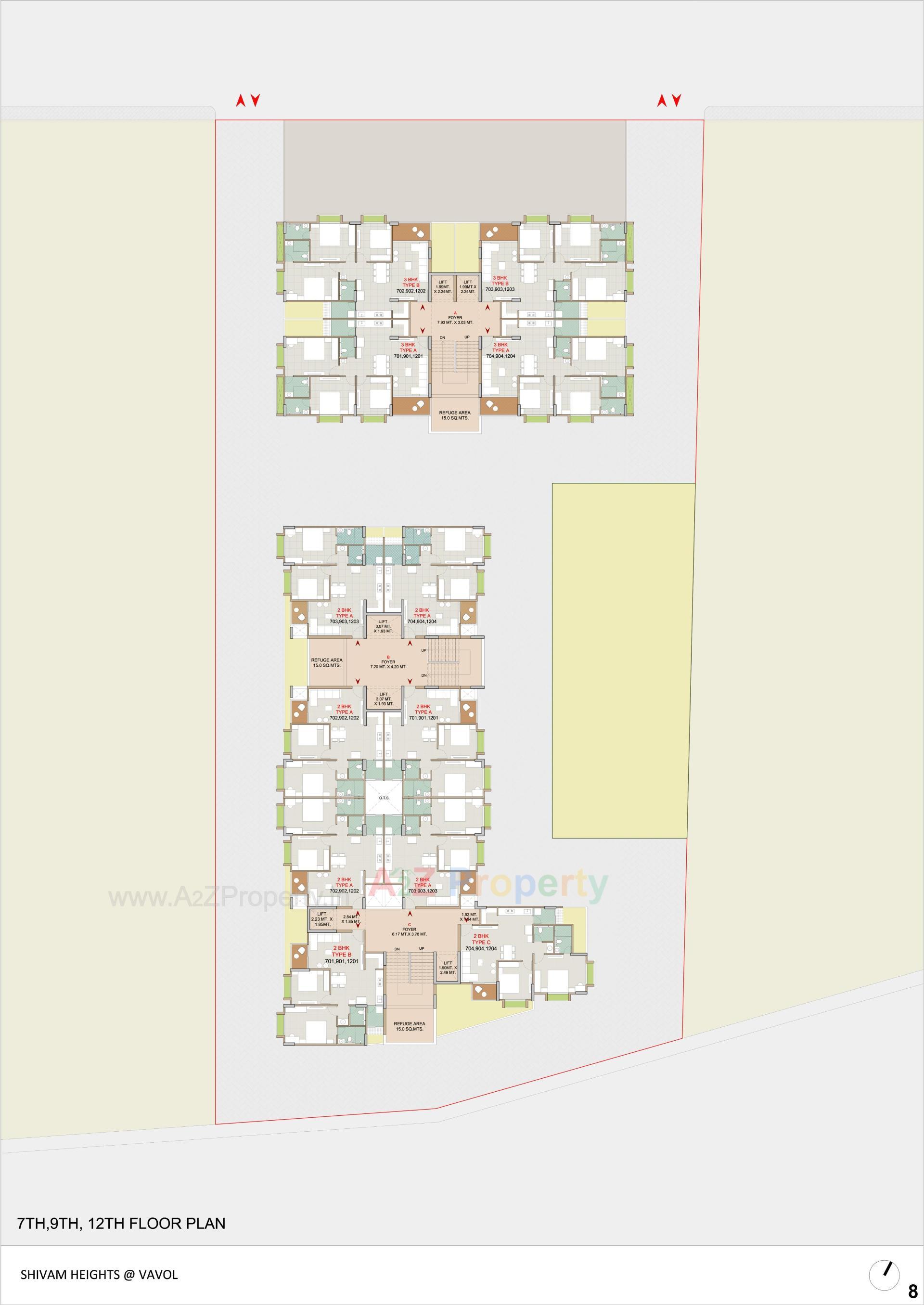 Layout of real estate project Shivam Heights located at Vavol, Gandhinagar, Gujarat