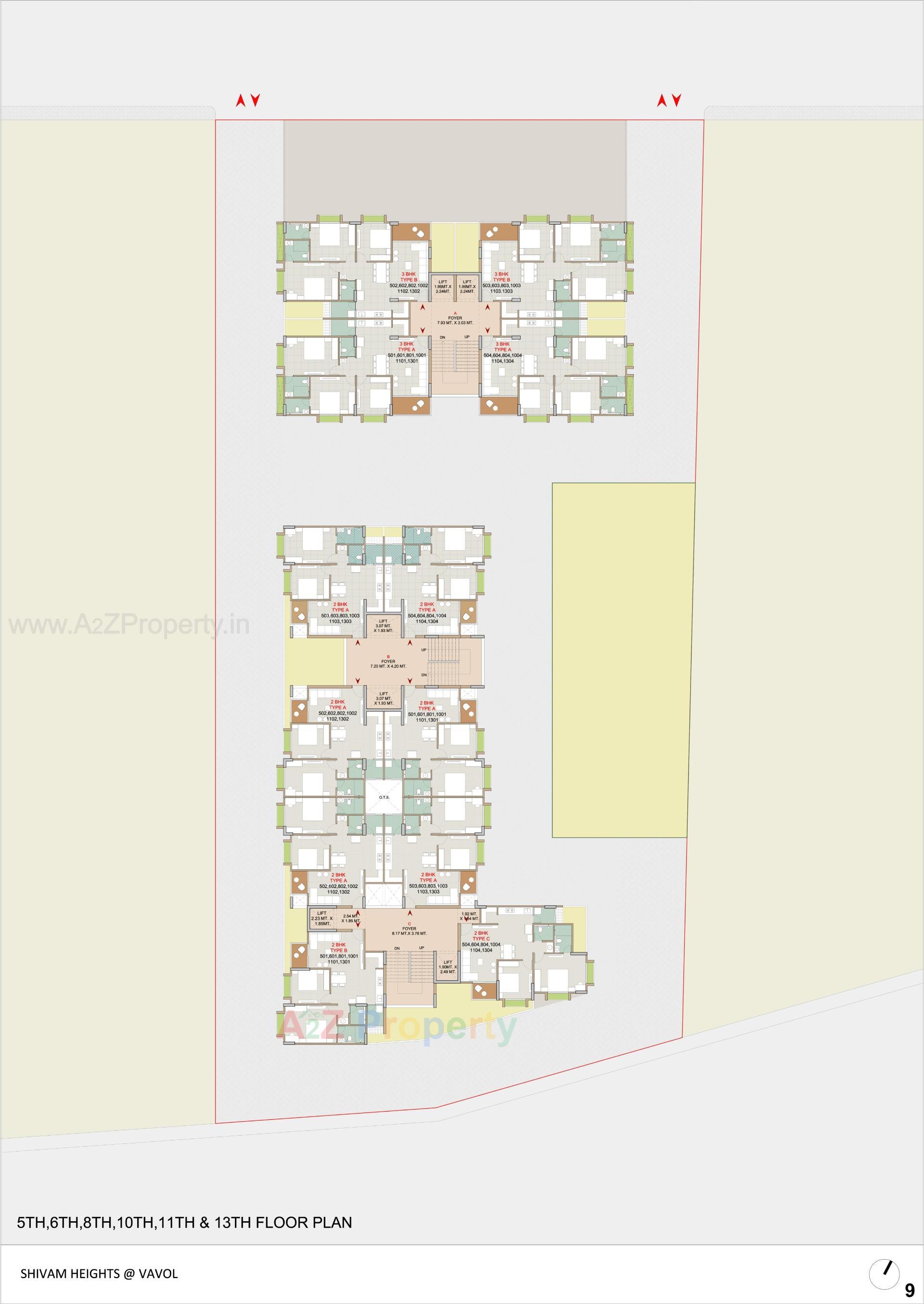 Layout of real estate project Shivam Heights located at Vavol, Gandhinagar, Gujarat