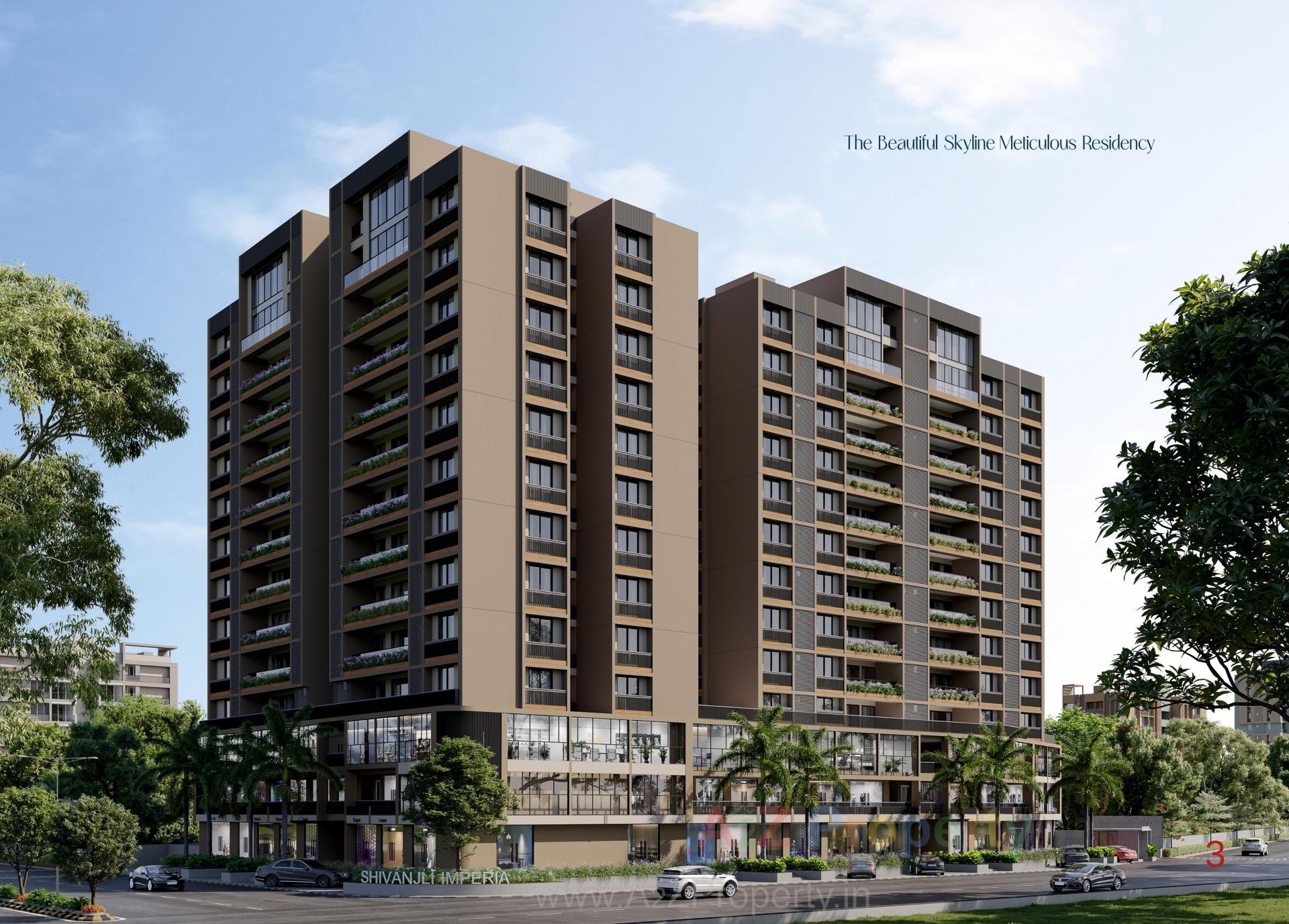 3D Elevation of real estate project Shivanjali Imperia located at Sargasan, Gandhinagar, Gujarat