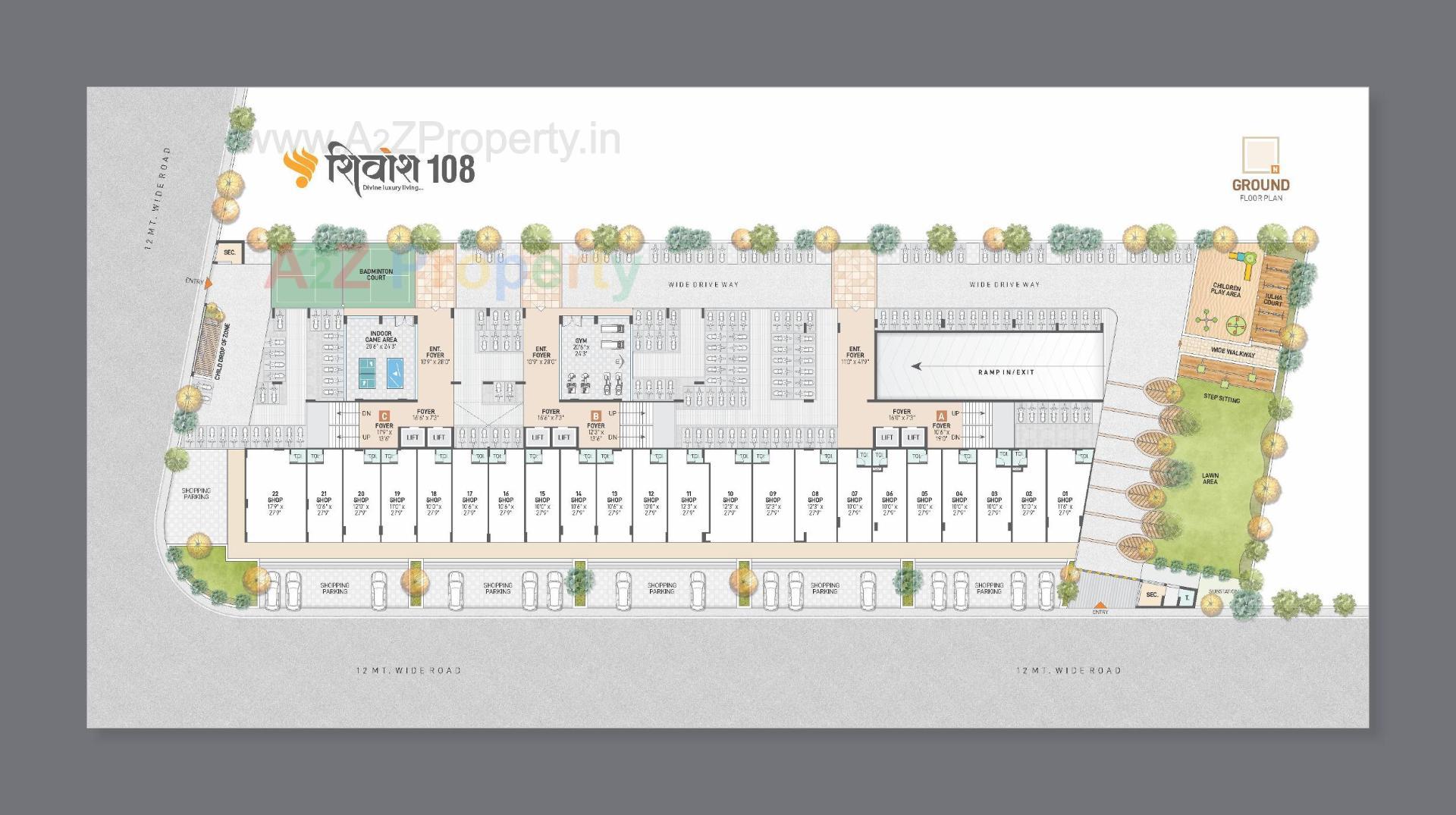 Layout of real estate project Shivansh 10 located at Koba, Gandhinagar, Gujarat