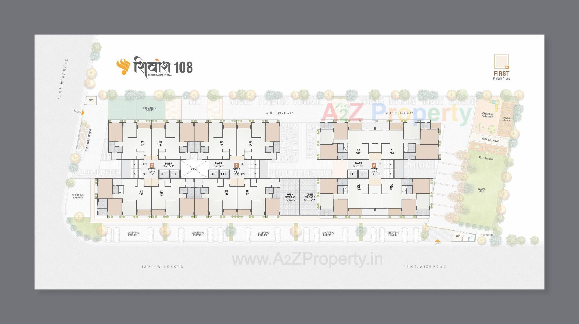 Layout of real estate project Shivansh 10 located at Koba, Gandhinagar, Gujarat