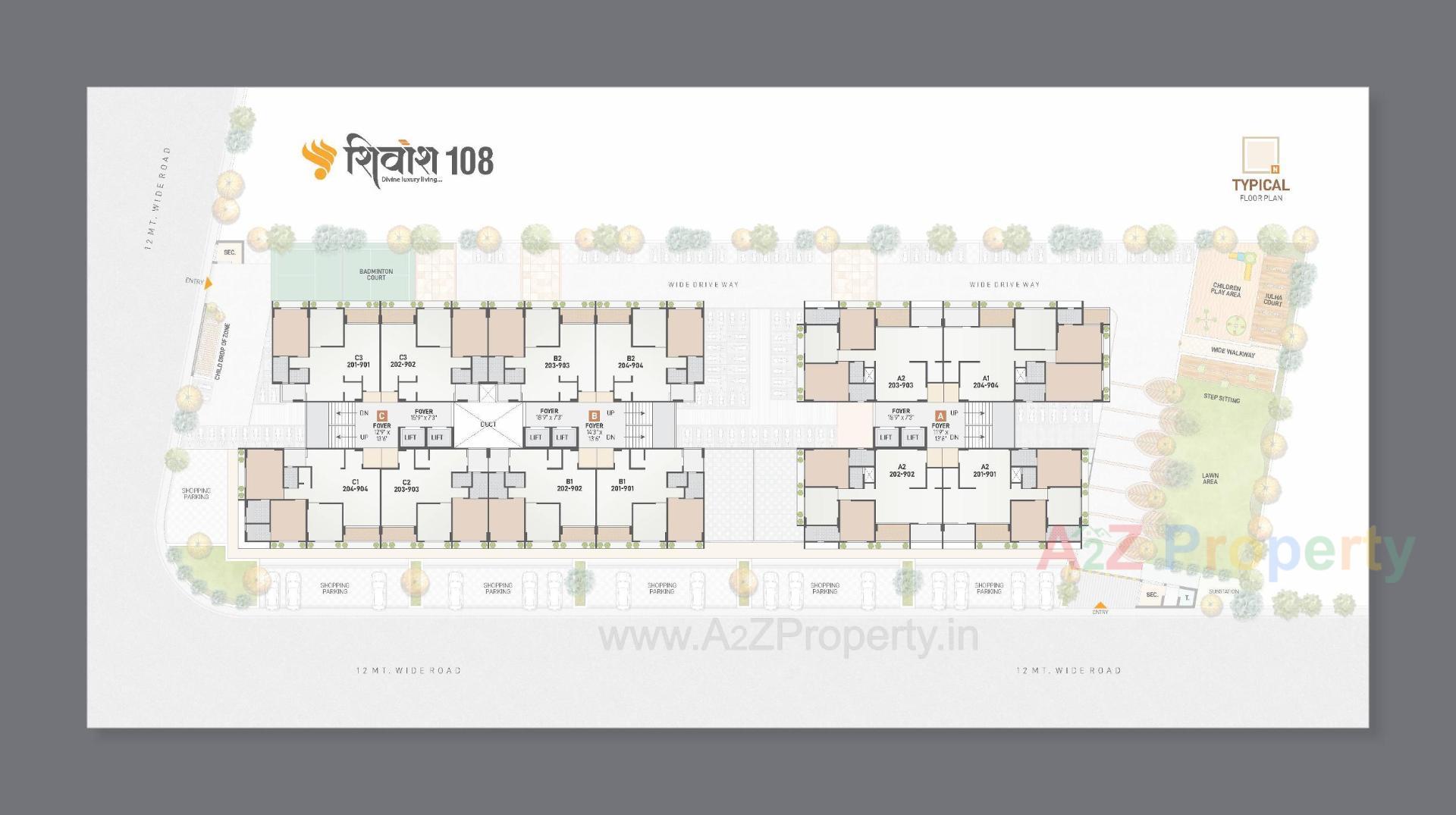 Layout of real estate project Shivansh 10 located at Koba, Gandhinagar, Gujarat
