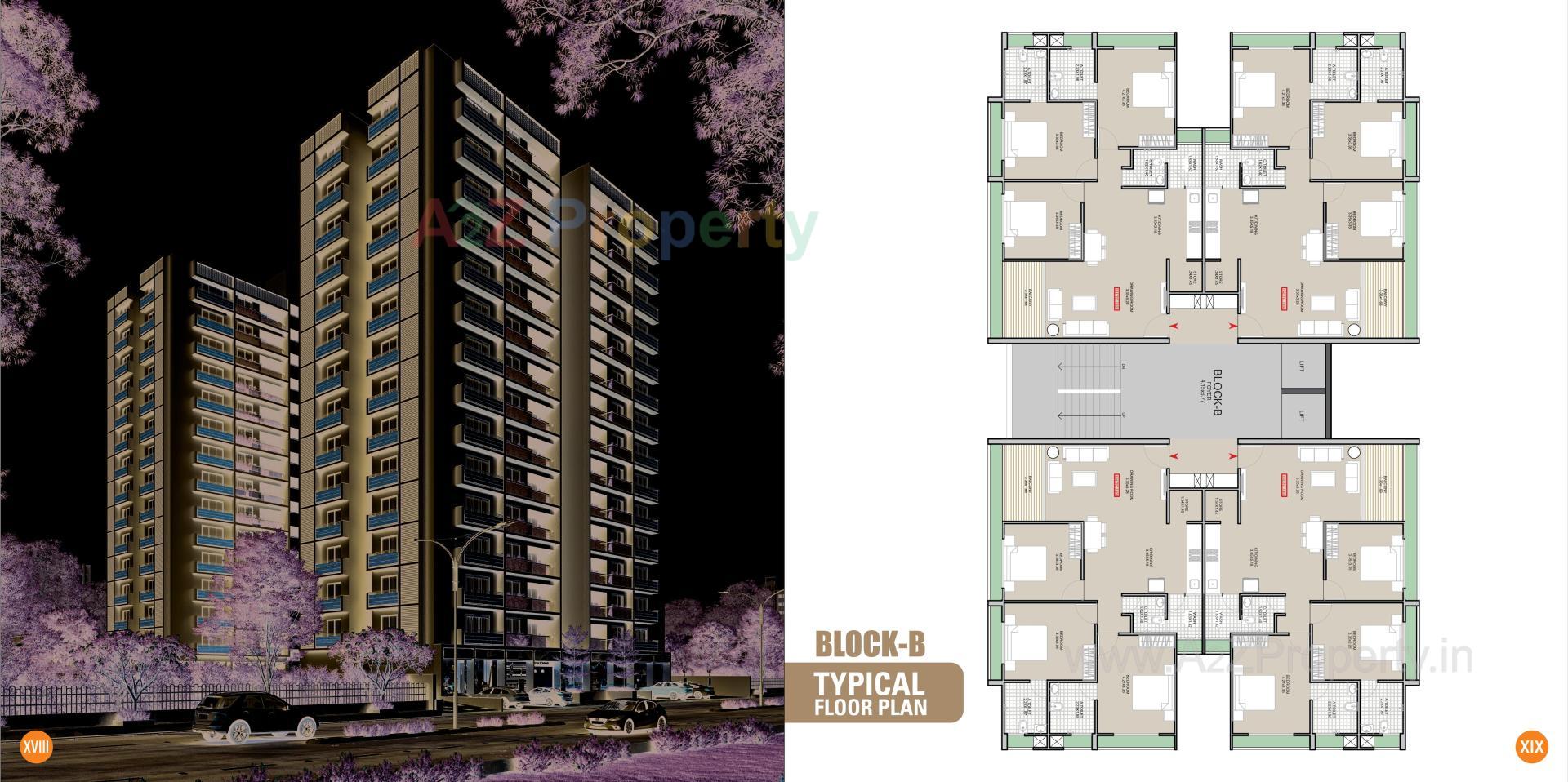 3D Elevation of real estate project Shivansh Arianna located at Vasna-hadmatiya, Gandhinagar, Gujarat