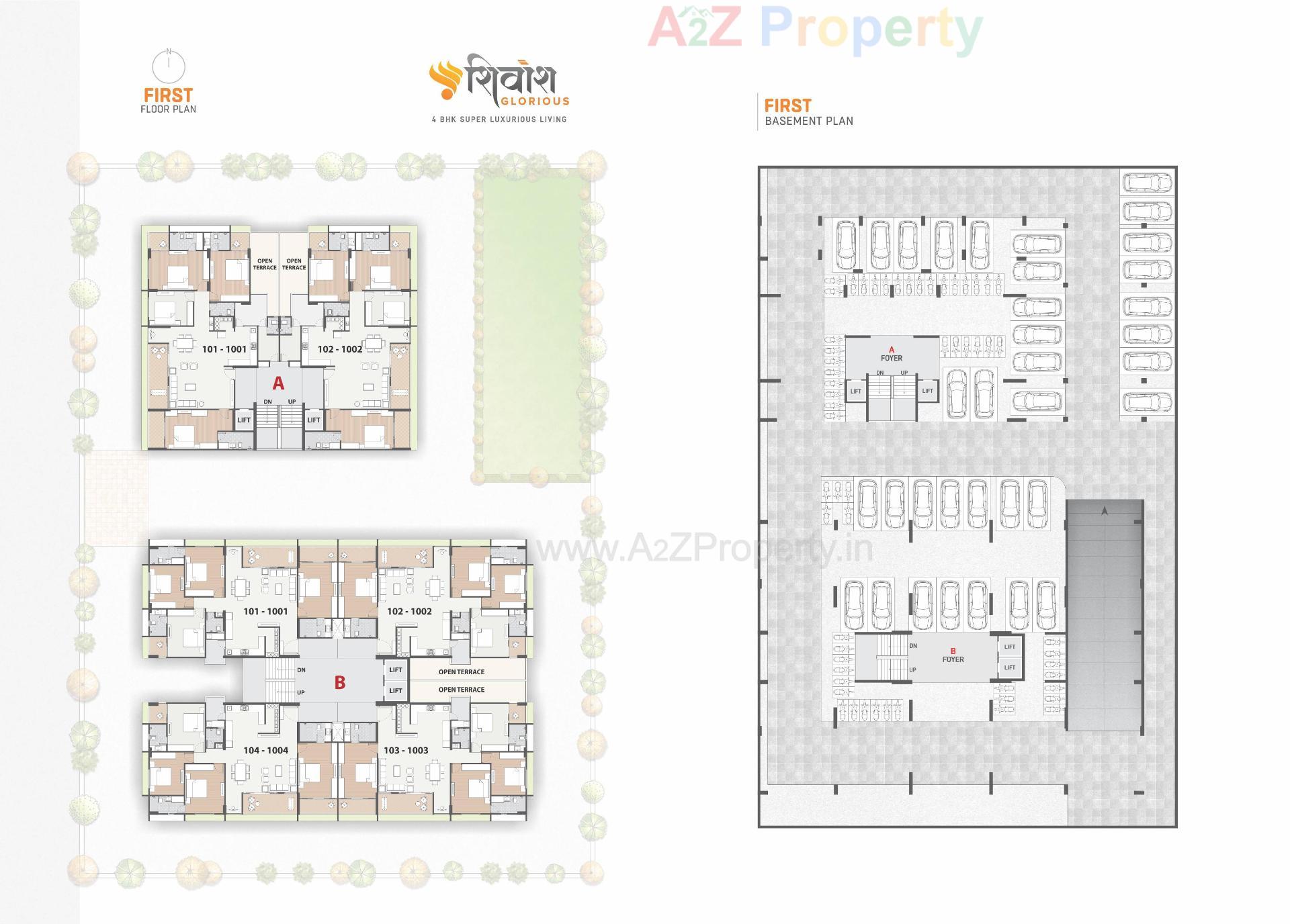 Layout of real estate project Shivansh Glorious located at Koba, Gandhinagar, Gujarat