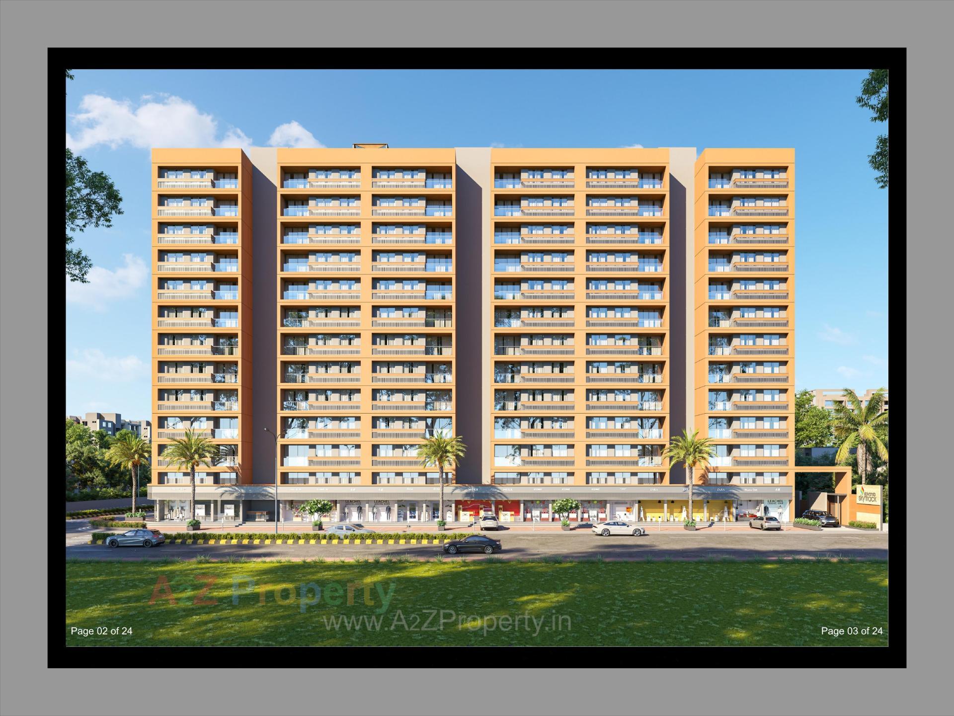 3D Elevation of real estate project Shivansh Skytrack located at Karai, Gandhinagar, Gujarat