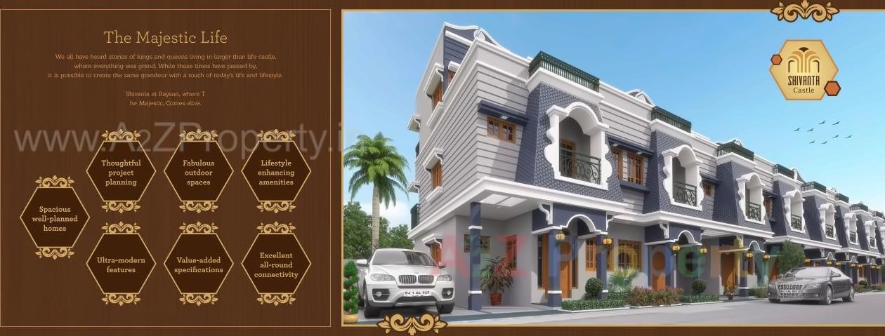 3D Elevation of real estate project Shivanta Castle located at Raisan, Gandhinagar, Gujarat