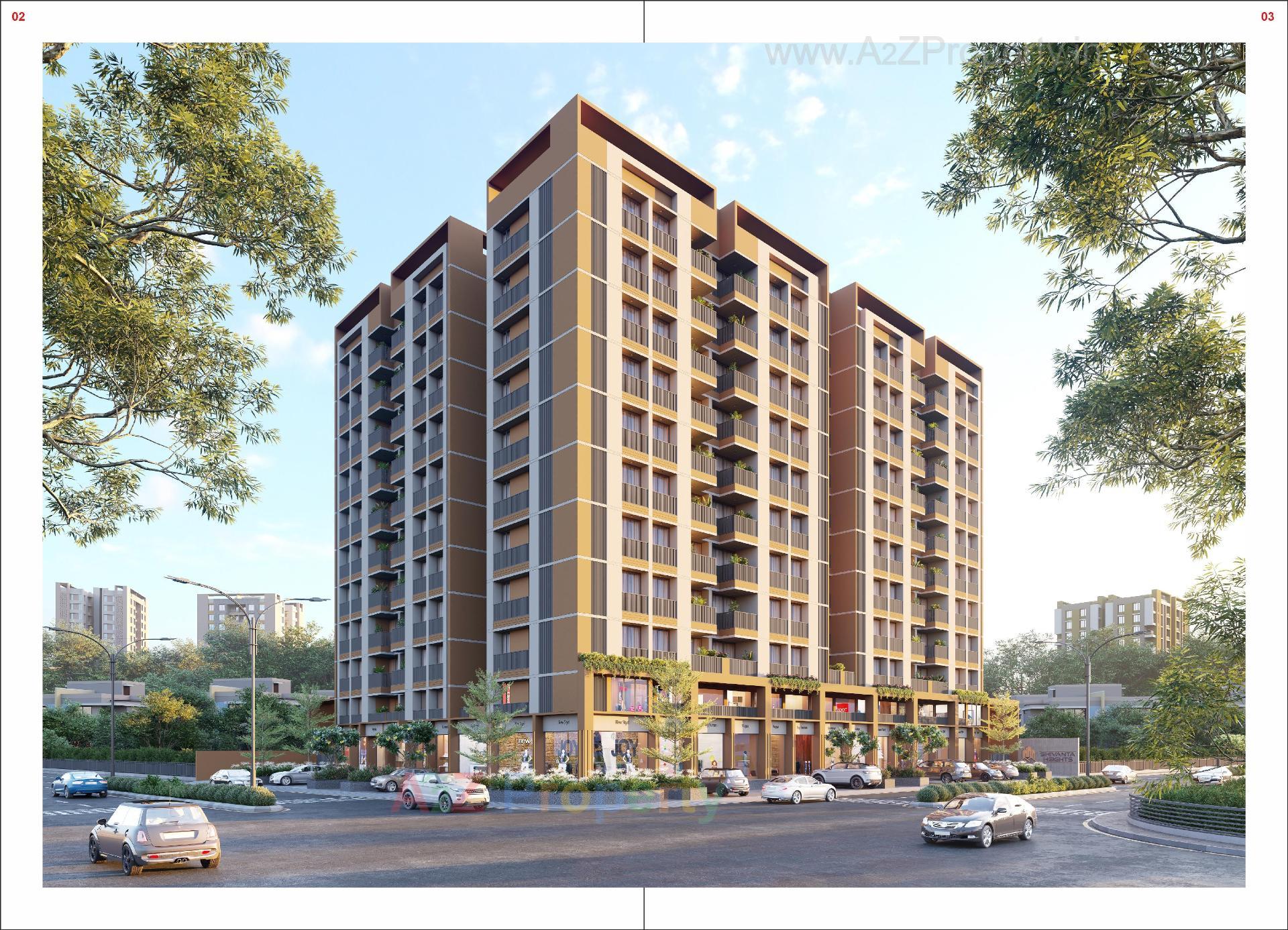 3D Elevation of real estate project Shivanta Heights located at Kalol, Gandhinagar, Gujarat