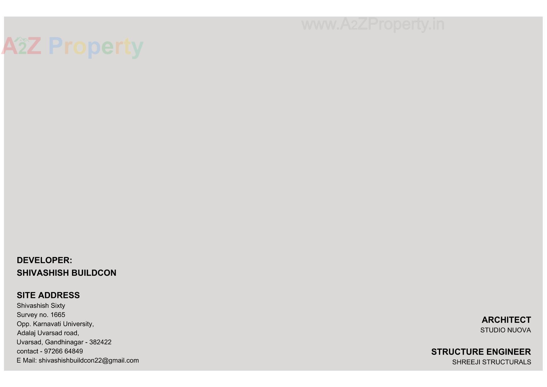  of real estate project Shivashish Sixty located at Uvarsad, Gandhinagar, Gujarat