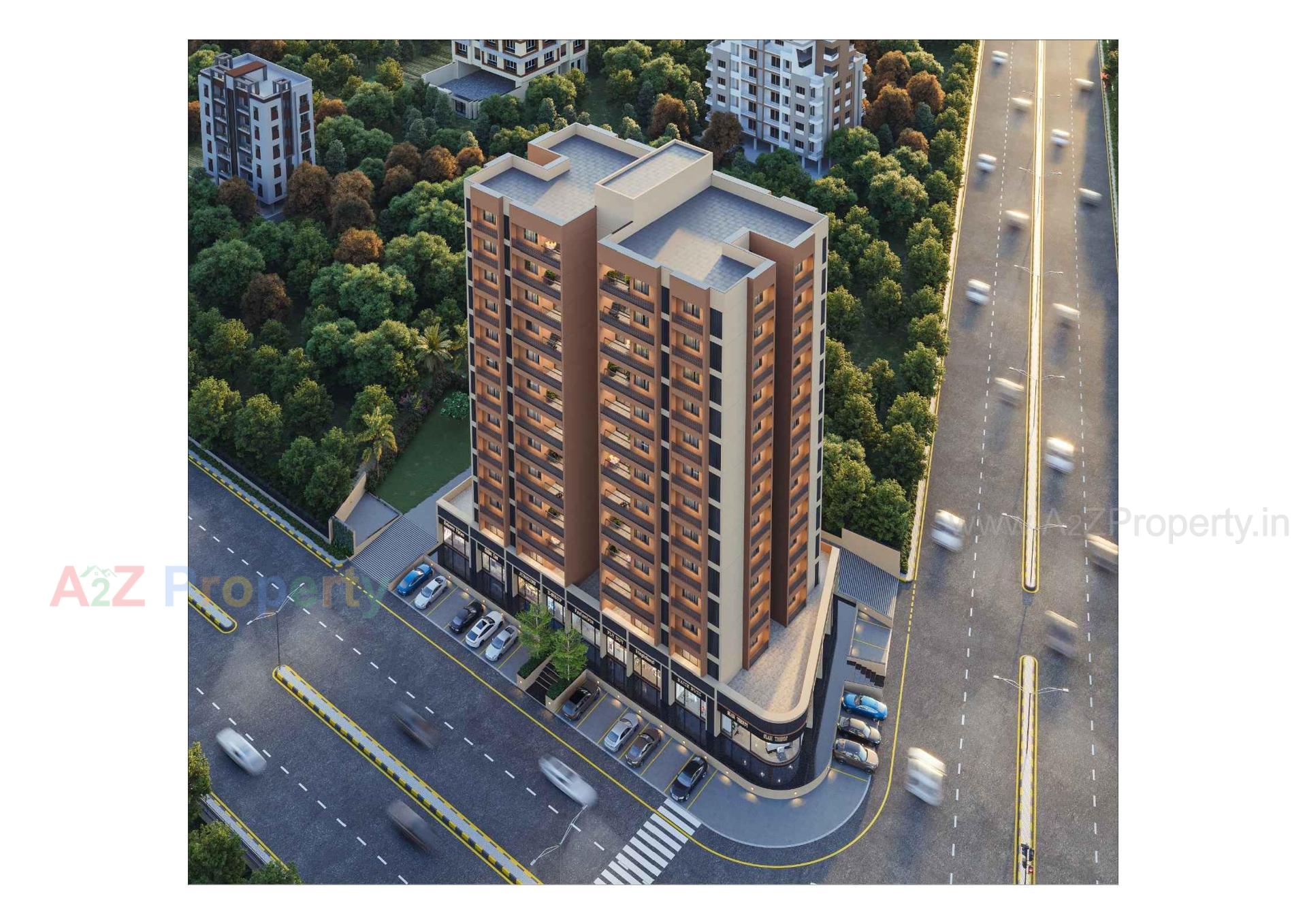 3D Elevation of real estate project Shivashish Sixty located at Uvarsad, Gandhinagar, Gujarat