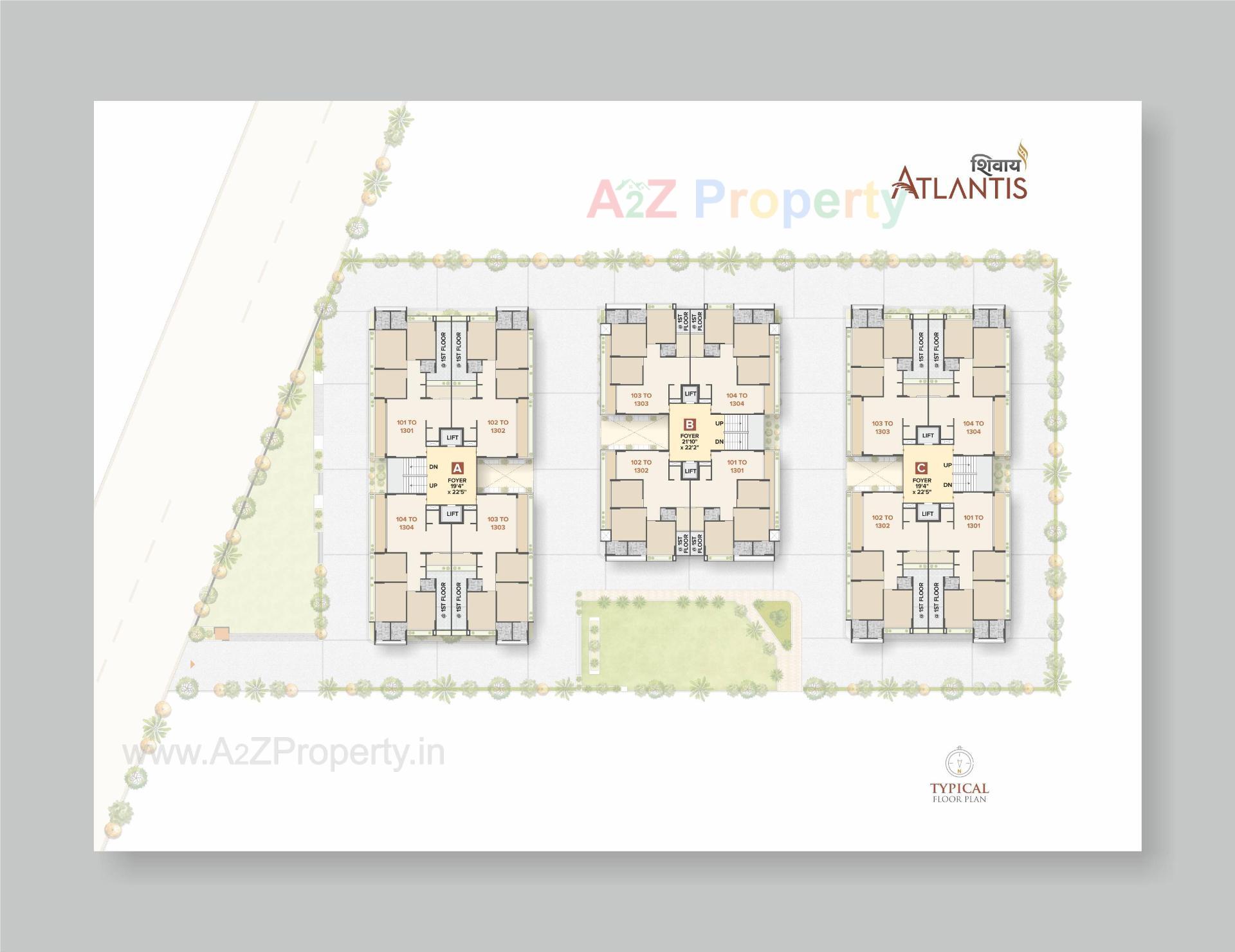 Layout of real estate project Shivay Atlantis located at Koba, Gandhinagar, Gujarat