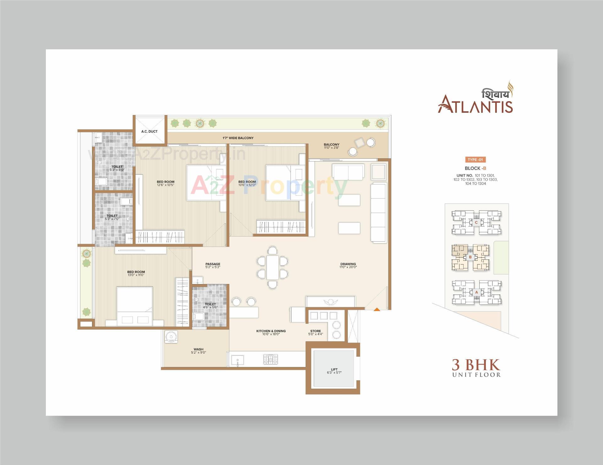 Layout of real estate project Shivay Atlantis located at Koba, Gandhinagar, Gujarat