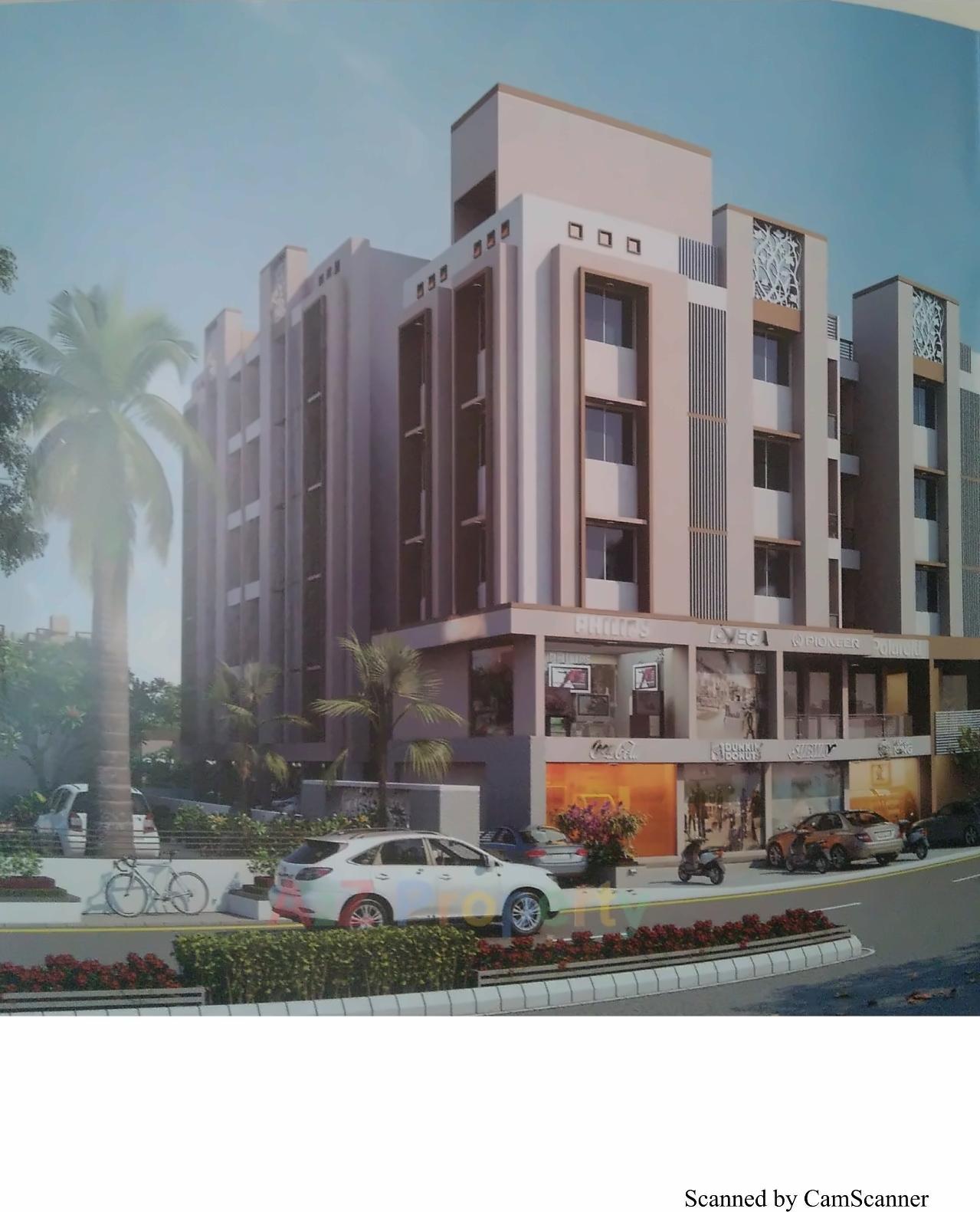 3D Elevation of real estate project Shivganga Heights located at Dehgam, Gandhinagar, Gujarat