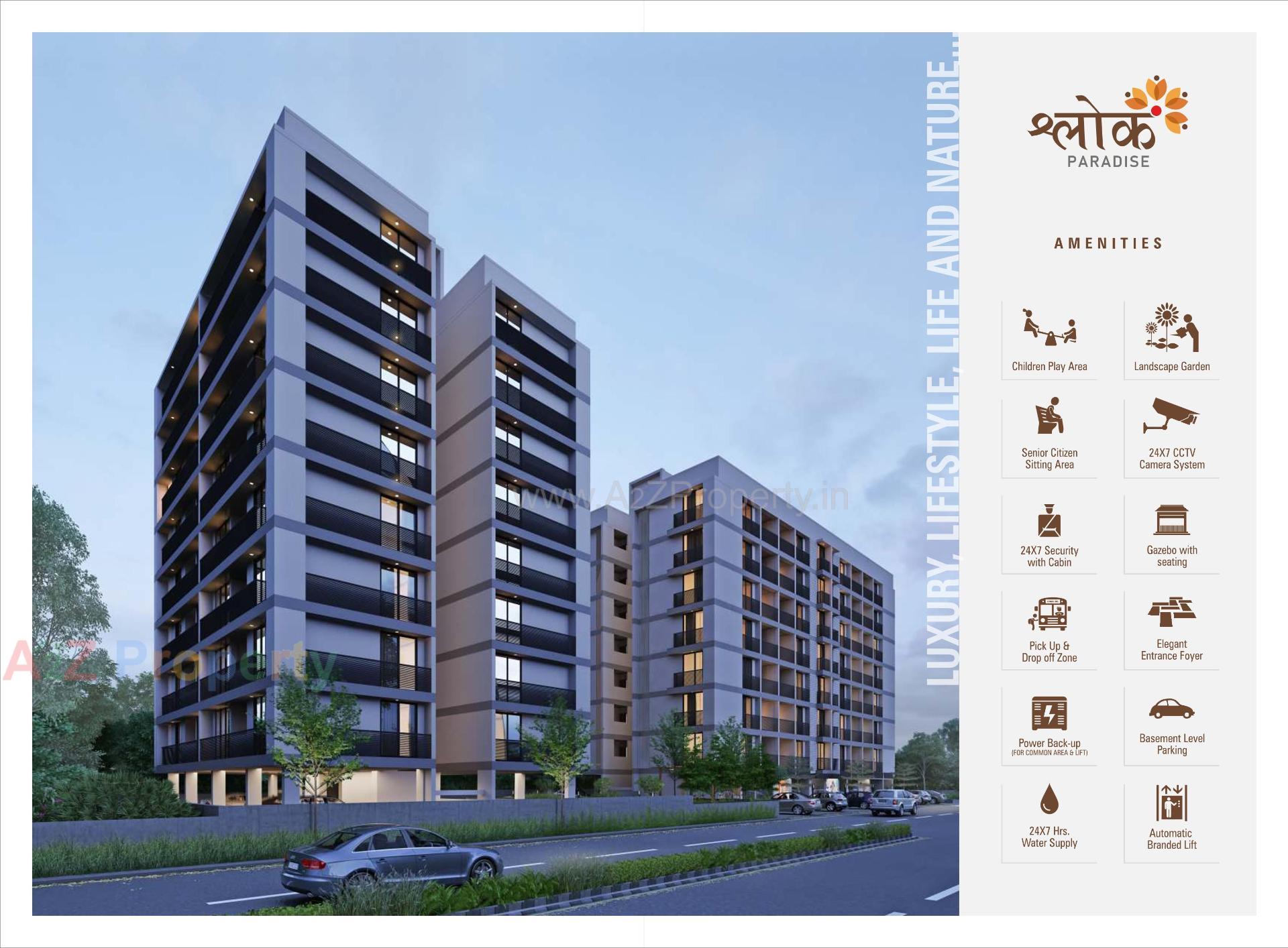3D Elevation of real estate project Shlok Paradise located at Pethapur, Gandhinagar, Gujarat