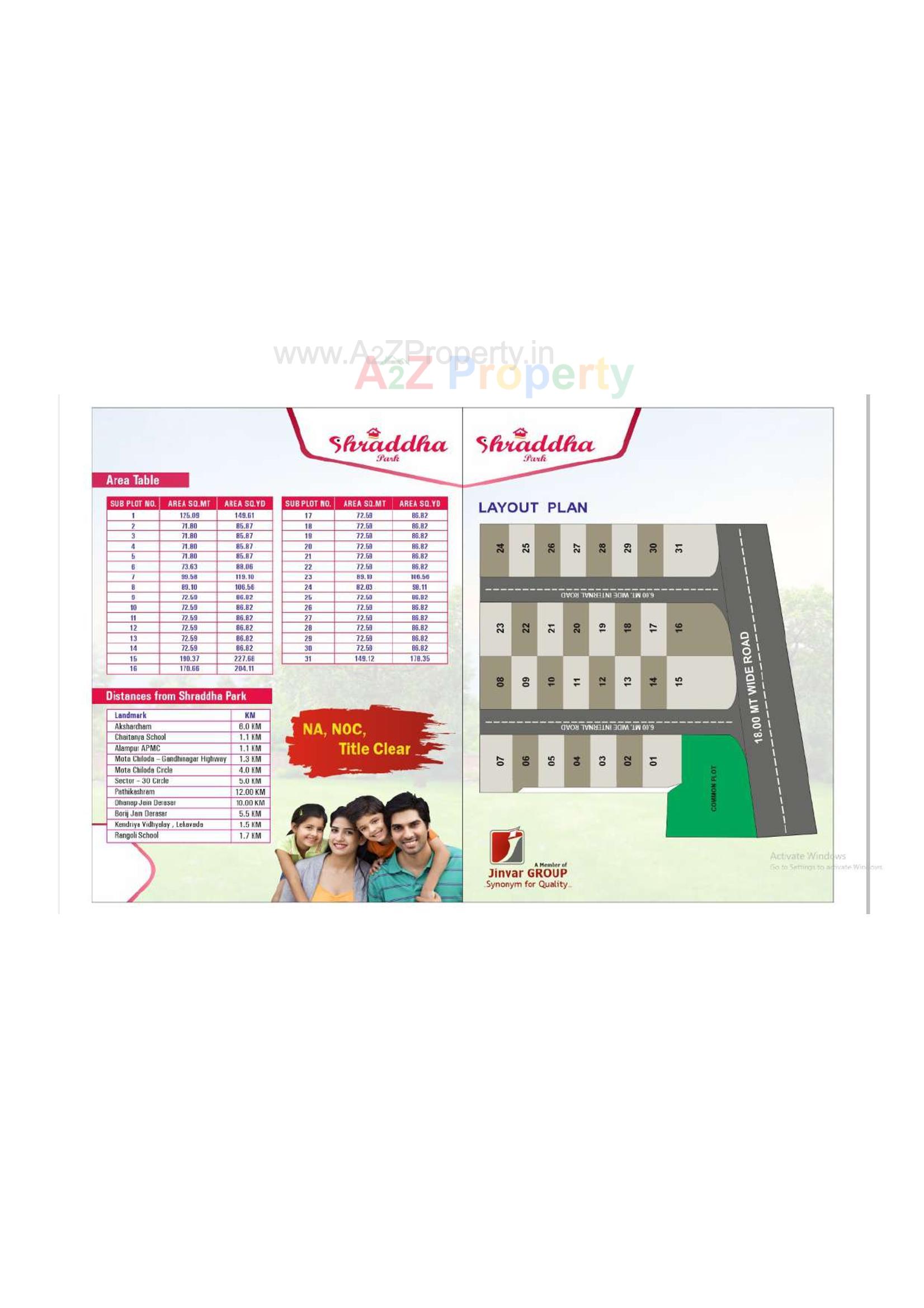 Layout of real estate project Shraddha Park located at Alampur, Gandhinagar, Gujarat