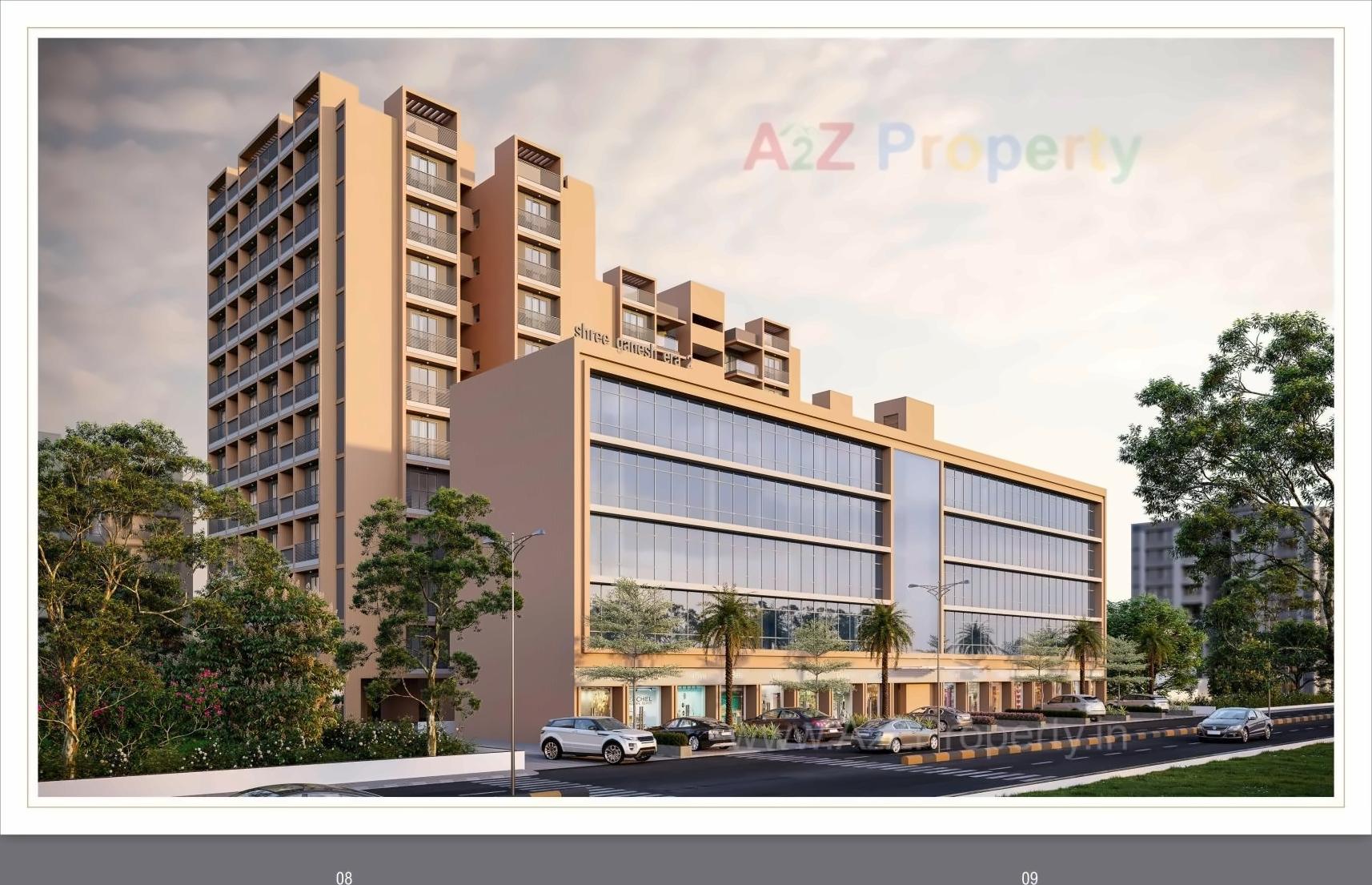 3D Elevation of real estate project Shree Ganesh Era located at Sargasan, Gandhinagar, Gujarat