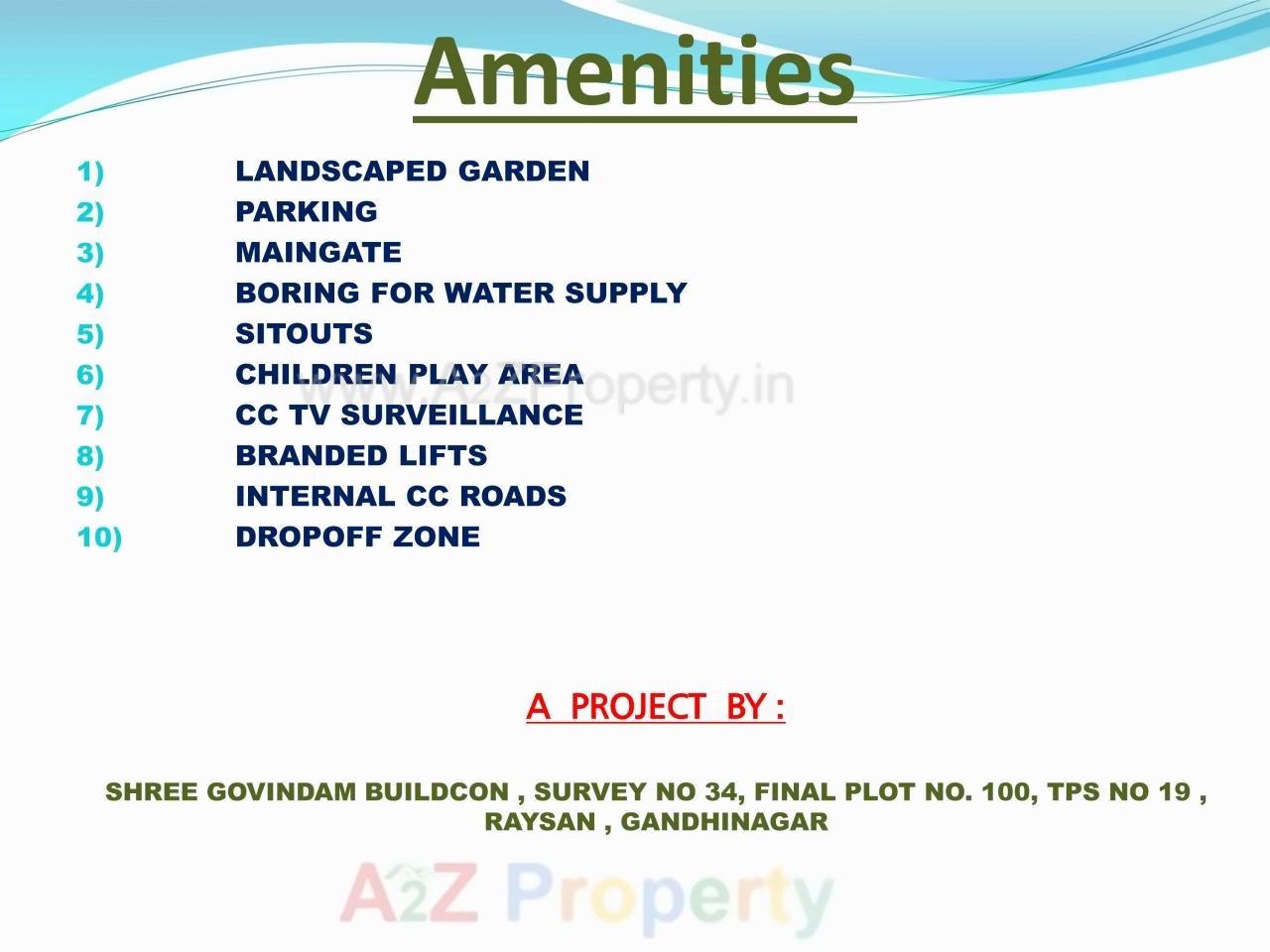  of real estate project Shree Govindam Residency located at Raysan, Gandhinagar, Gujarat