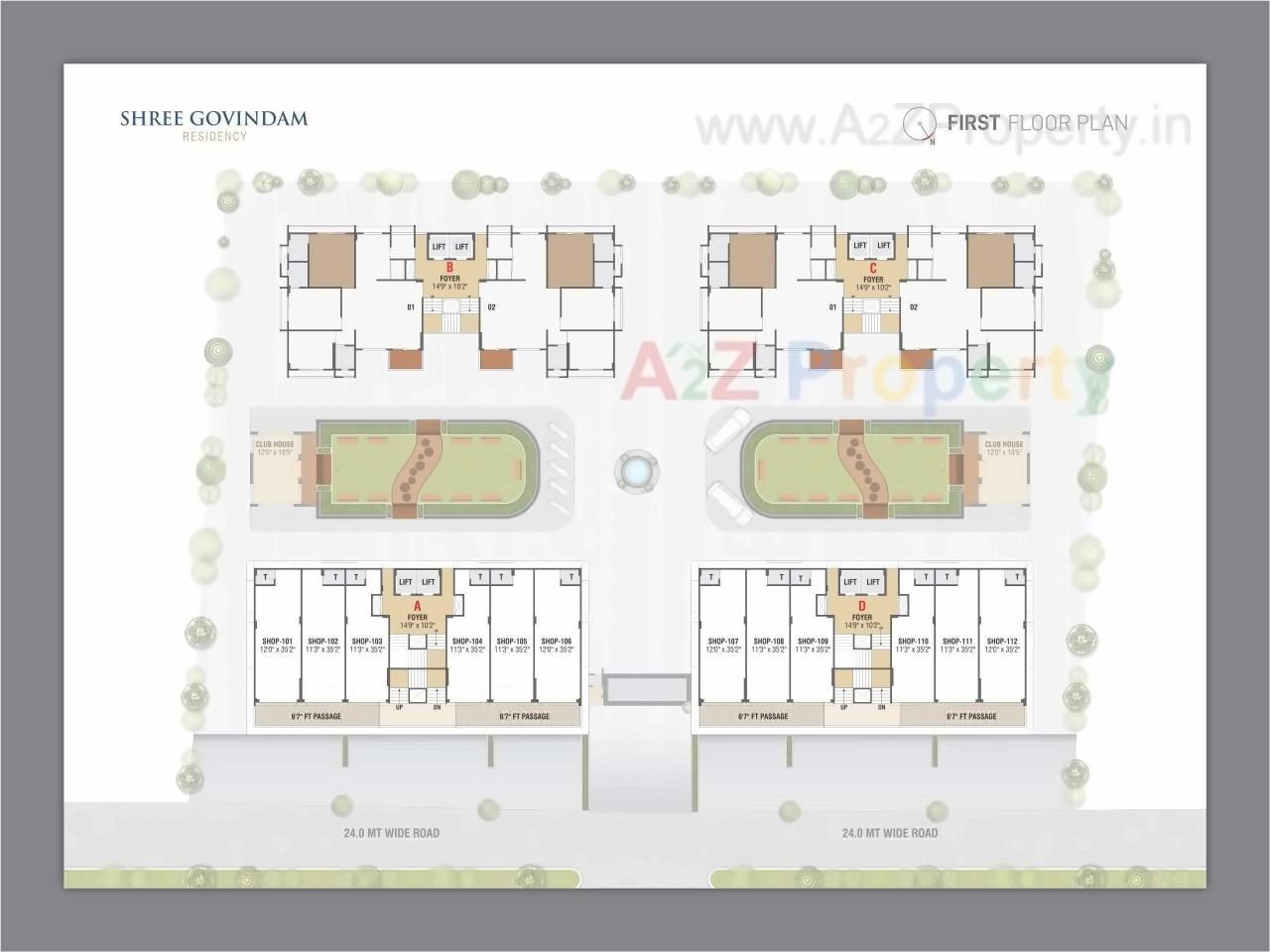 Layout of real estate project Shree Govindam Residency located at Raysan, Gandhinagar, Gujarat