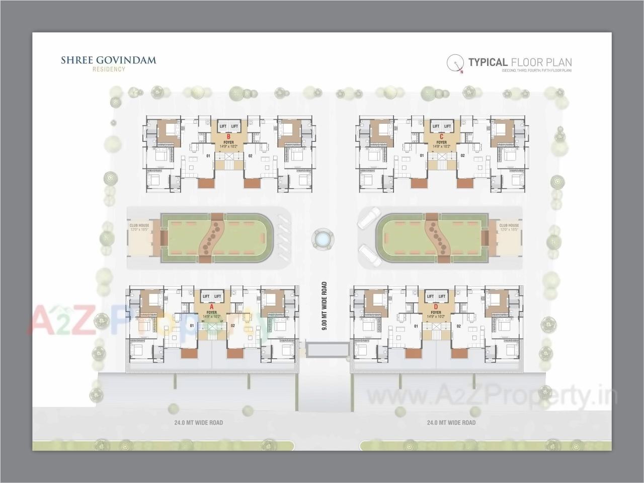 Layout of real estate project Shree Govindam Residency located at Raysan, Gandhinagar, Gujarat