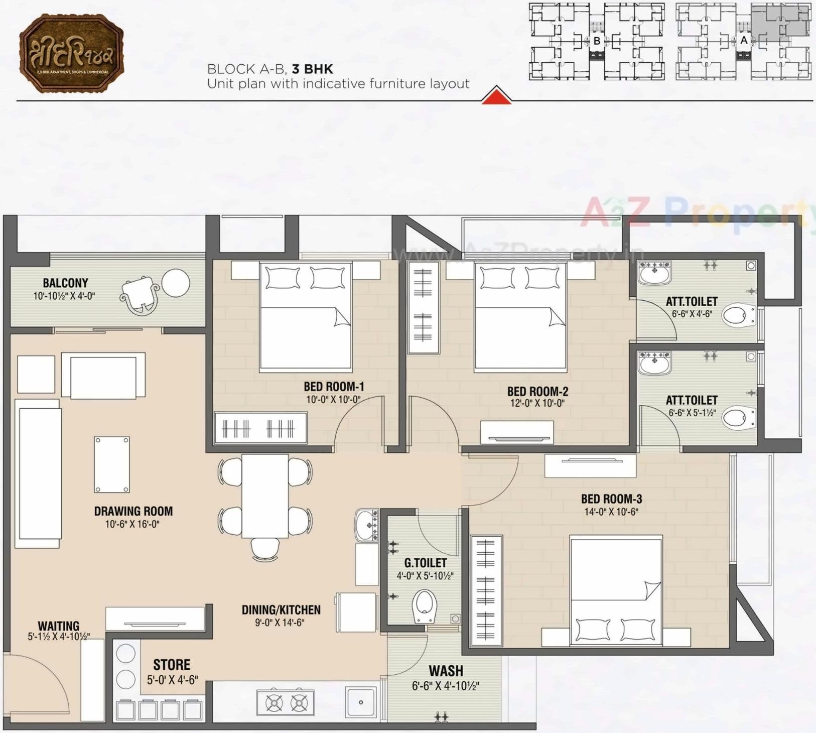 Layout of real estate project Shree Hari located at Gandhinagar, Gandhinagar, Gujarat