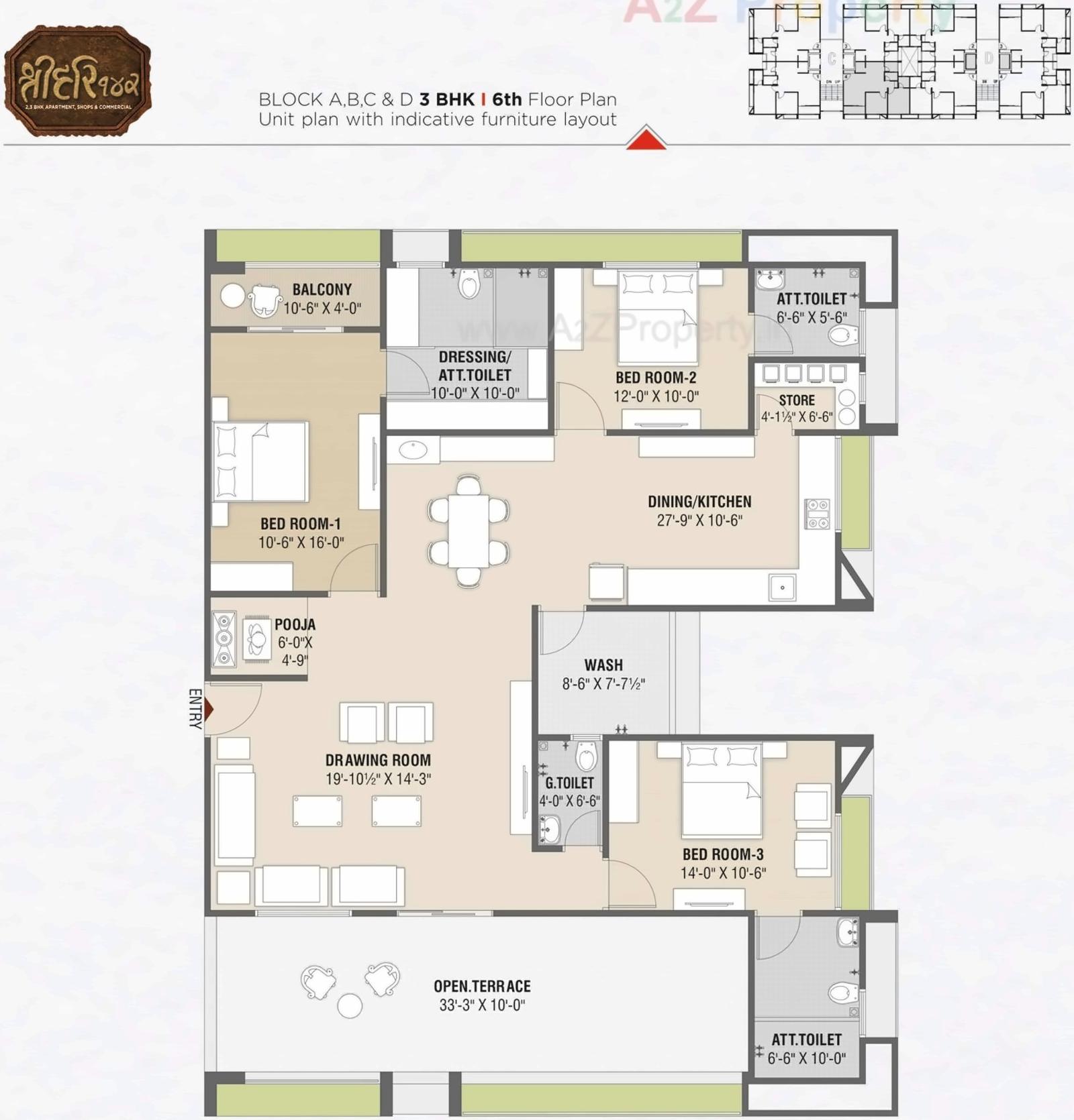 Layout of real estate project Shree Hari located at Gandhinagar, Gandhinagar, Gujarat
