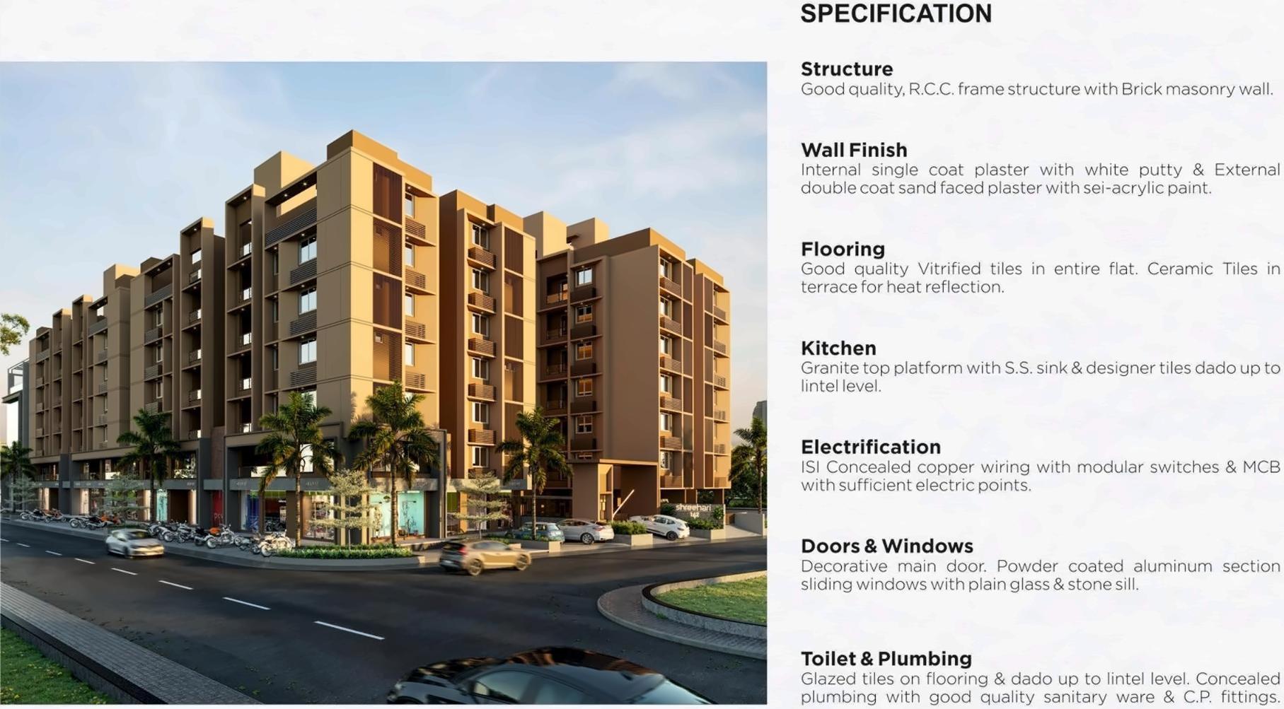 3D Elevation of real estate project Shree Hari located at Gandhinagar, Gandhinagar, Gujarat