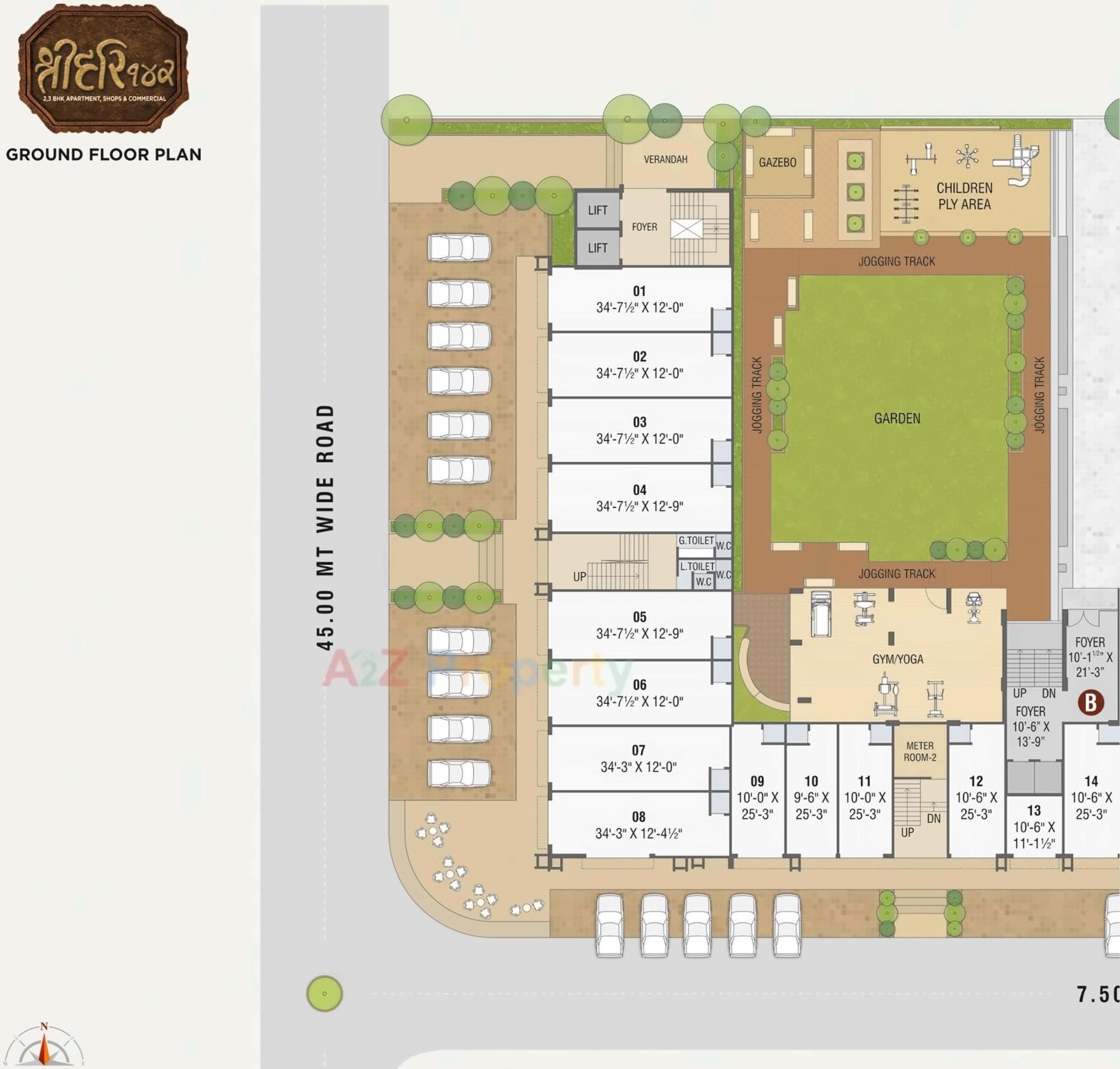 Layout of real estate project Shree Hari located at Gandhinagar, Gandhinagar, Gujarat