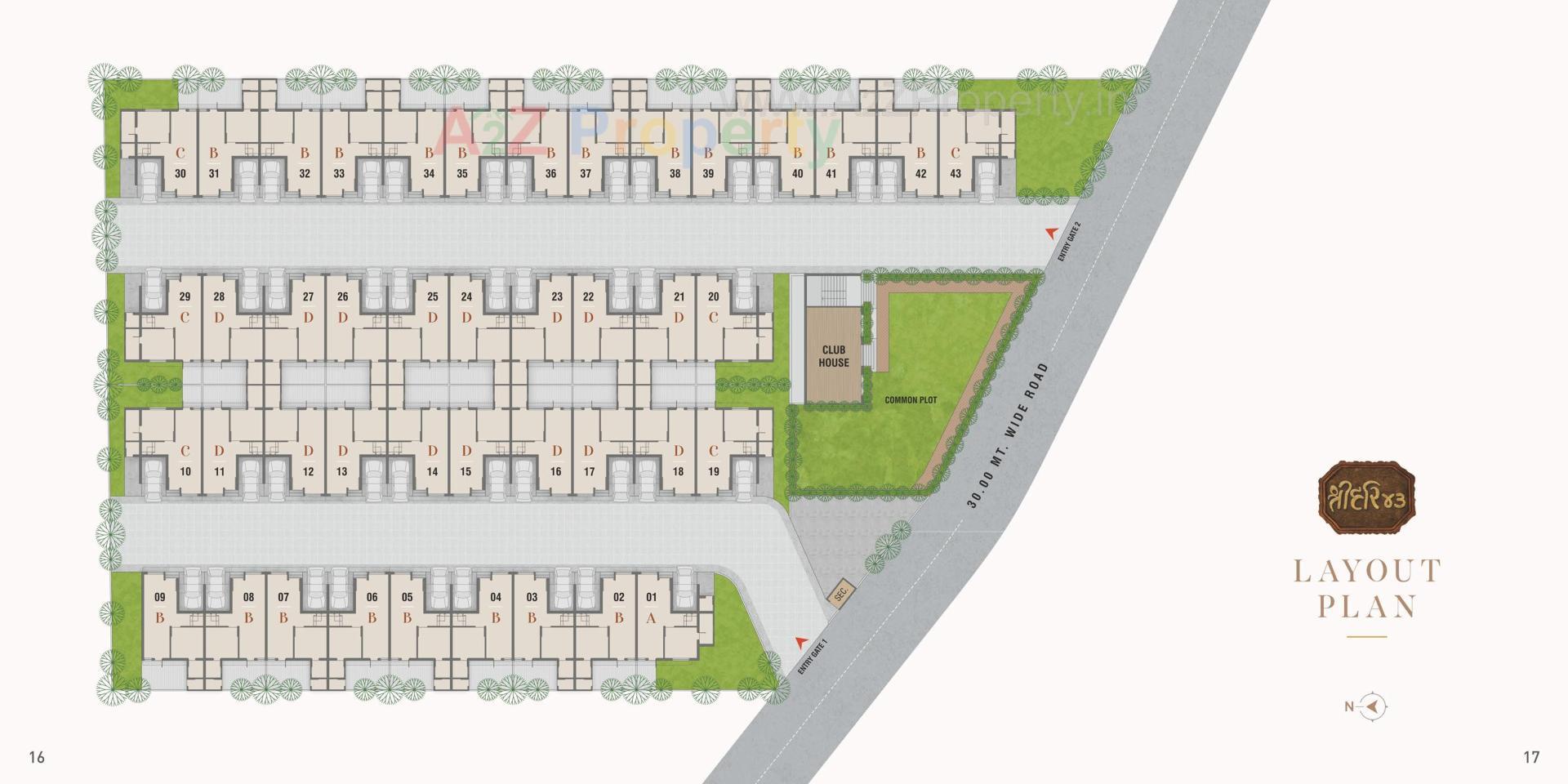 Layout of real estate project Shree Hari located at Dehgam, Gandhinagar, Gujarat