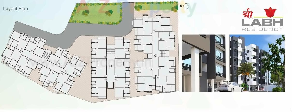 Layout of real estate project Shree Labh Residency located at Pethapur, Gandhinagar, Gujarat