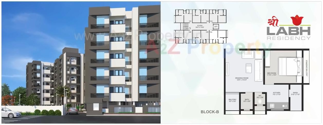 Layout of real estate project Shree Labh Residency located at Pethapur, Gandhinagar, Gujarat