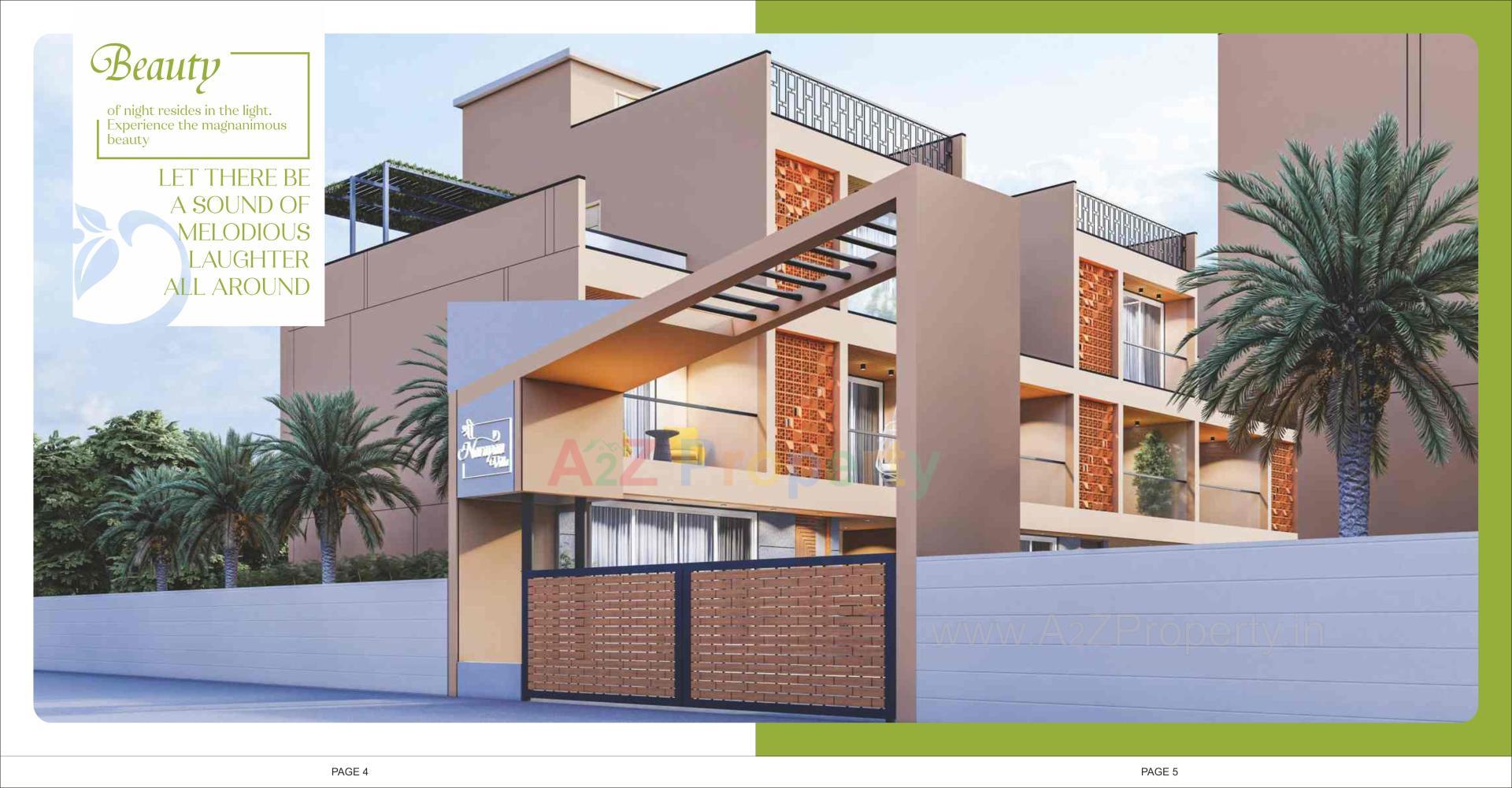 3D Elevation of real estate project Shree Narayan Villa located at Raysan, Gandhinagar, Gujarat