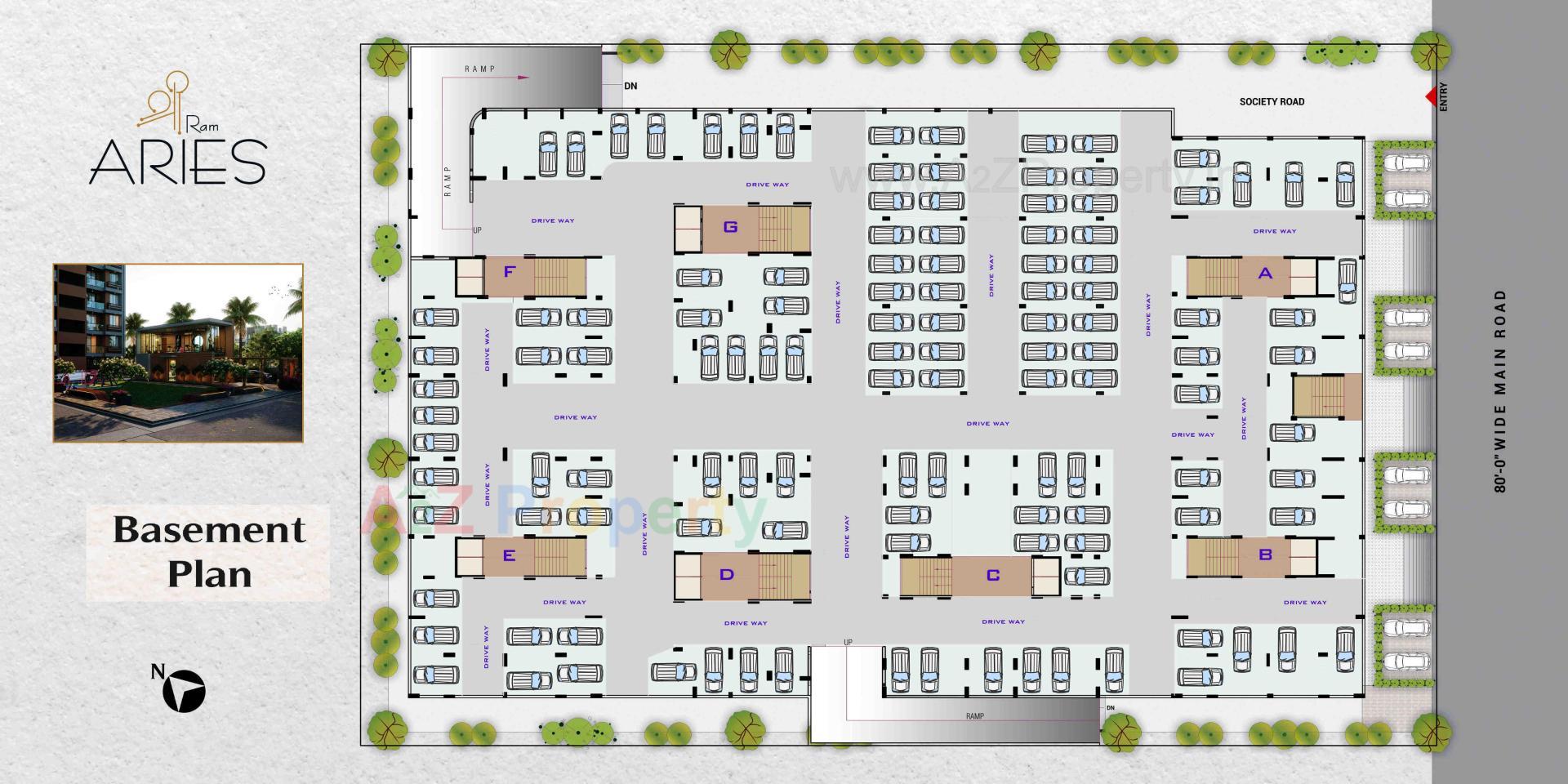 Layout of real estate project Shree Ram Aries located at Nana-chiloda, Gandhinagar, Gujarat