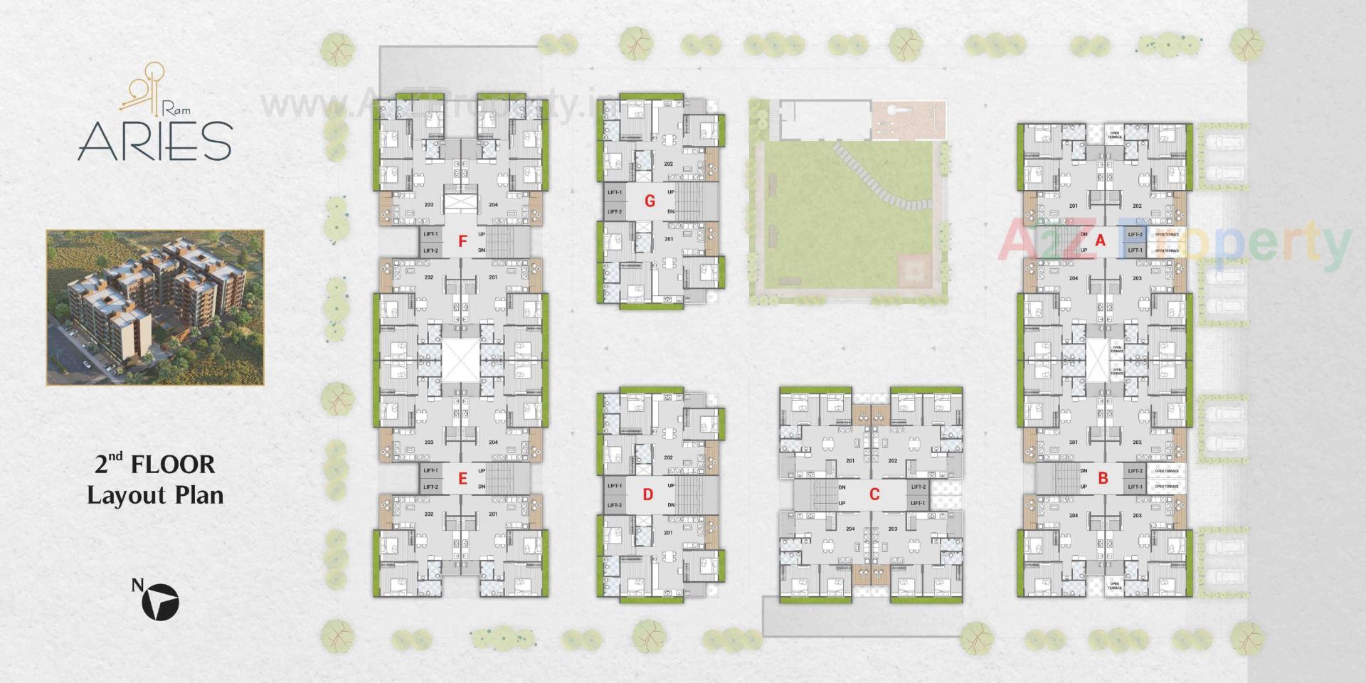 Layout of real estate project Shree Ram Aries located at Nana-chiloda, Gandhinagar, Gujarat