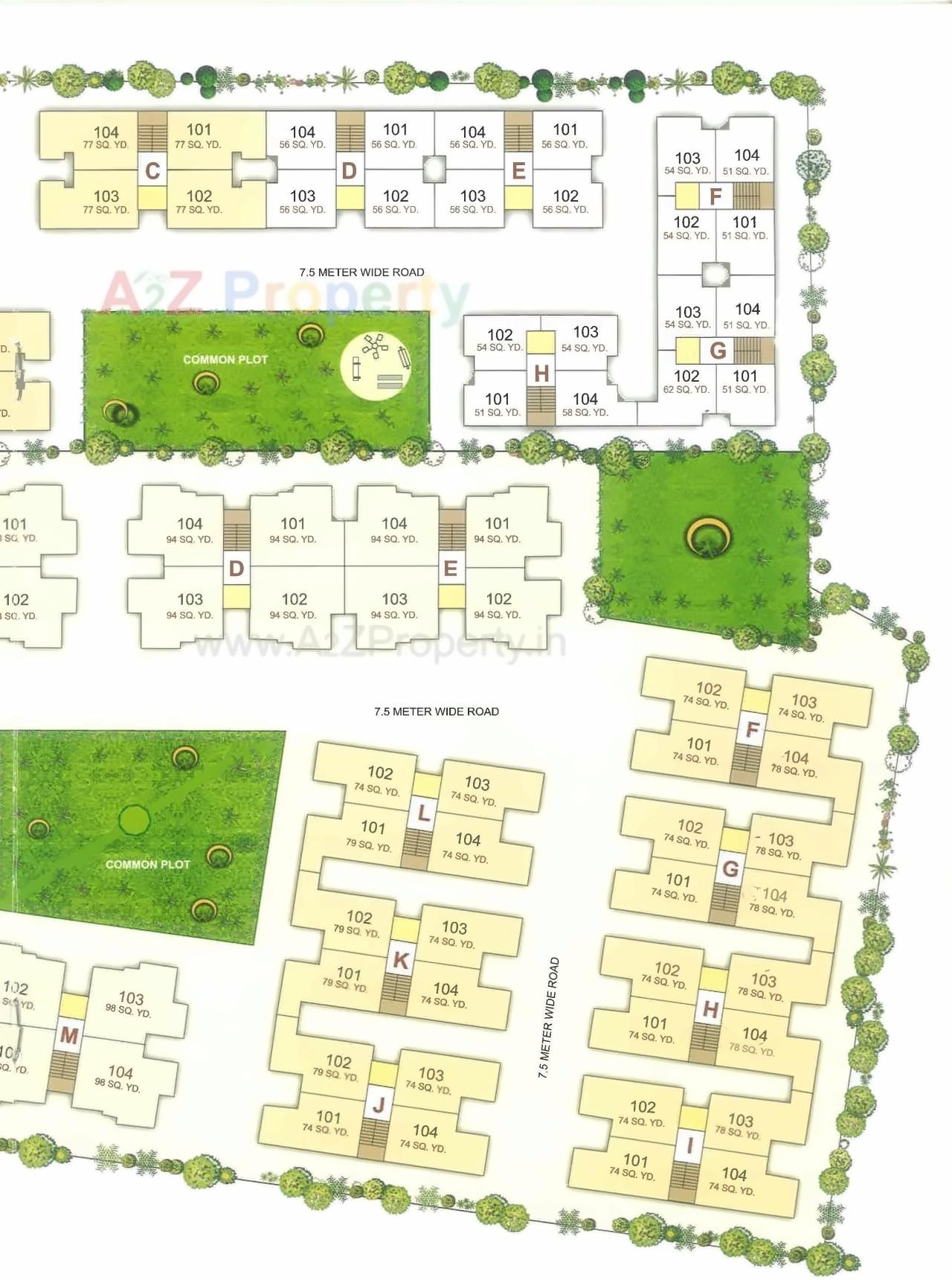 Layout of real estate project Shree Rang Nano City located at Sargasan, Gandhinagar, Gujarat