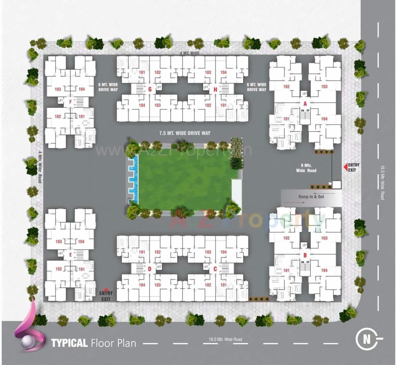 Layout of real estate project Shree Rang Pearl located at Gandhinagar, Gandhinagar, Gujarat