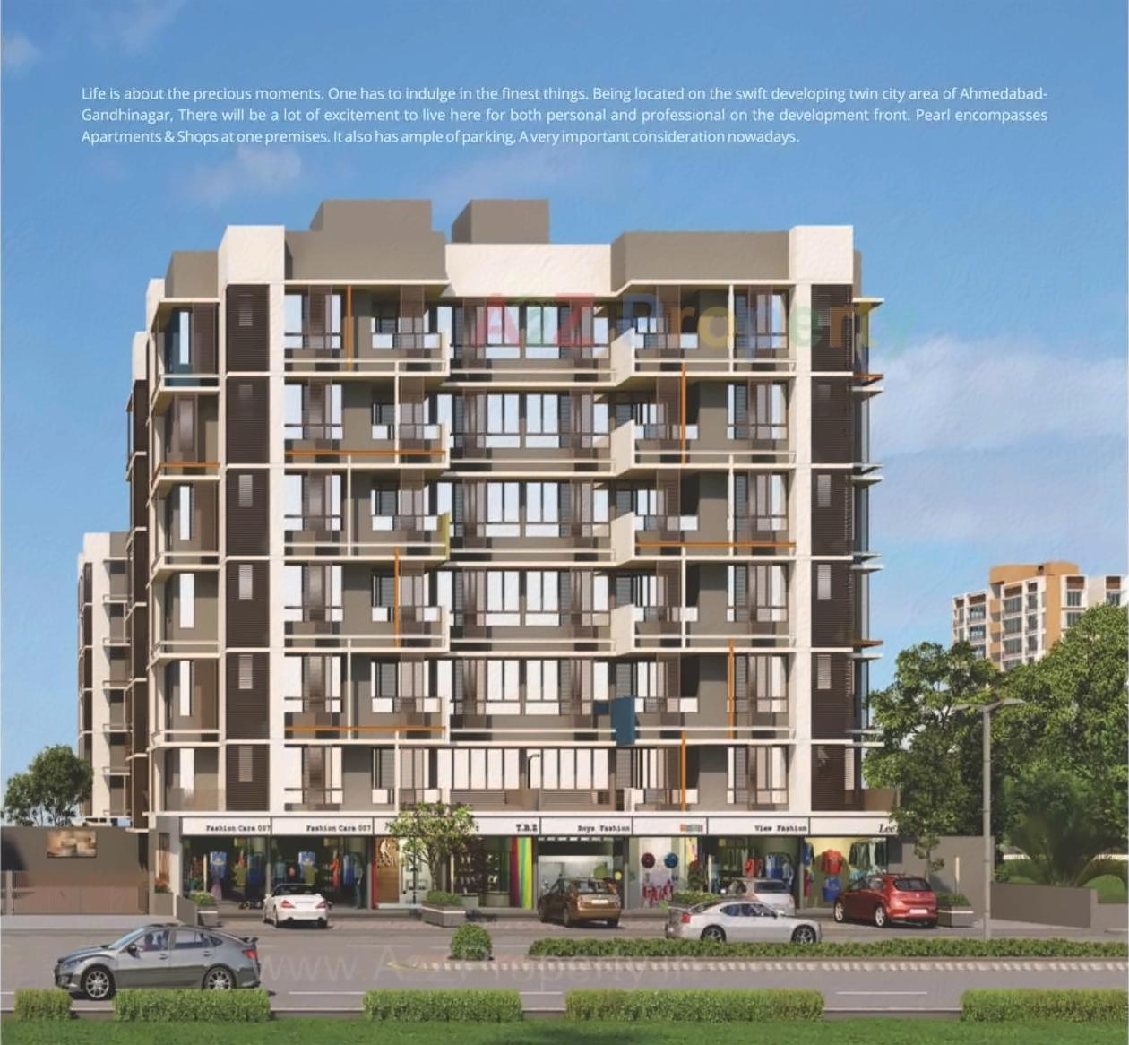3D Elevation of real estate project Shree Rang Pearl located at Gandhinagar, Gandhinagar, Gujarat