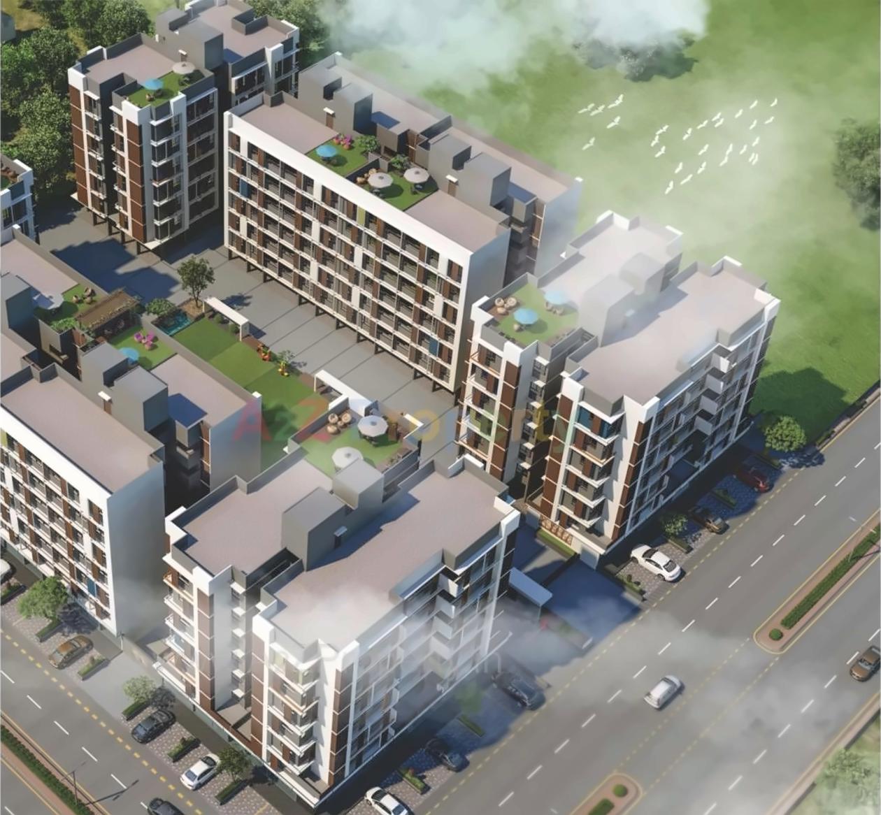 3D Elevation of real estate project Shree Rang Pearl located at Gandhinagar, Gandhinagar, Gujarat