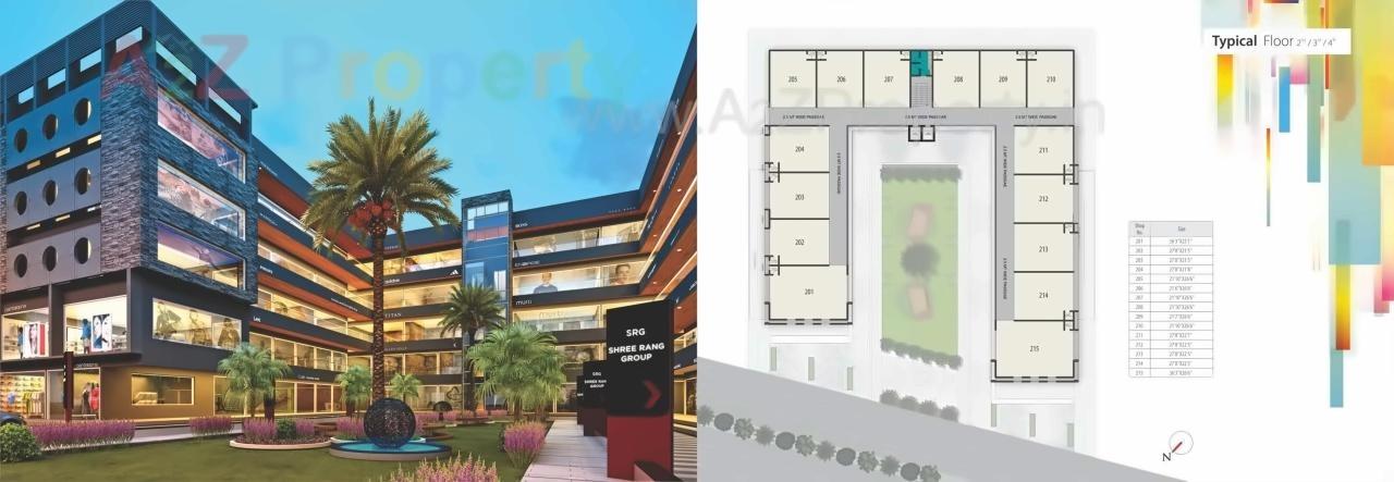 Layout of real estate project Shree Rang Plaza located at Randesan, Gandhinagar, Gujarat