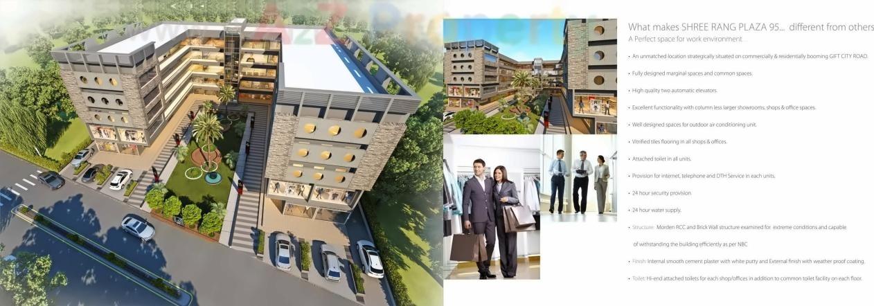 3D Elevation of real estate project Shree Rang Plaza located at Randesan, Gandhinagar, Gujarat