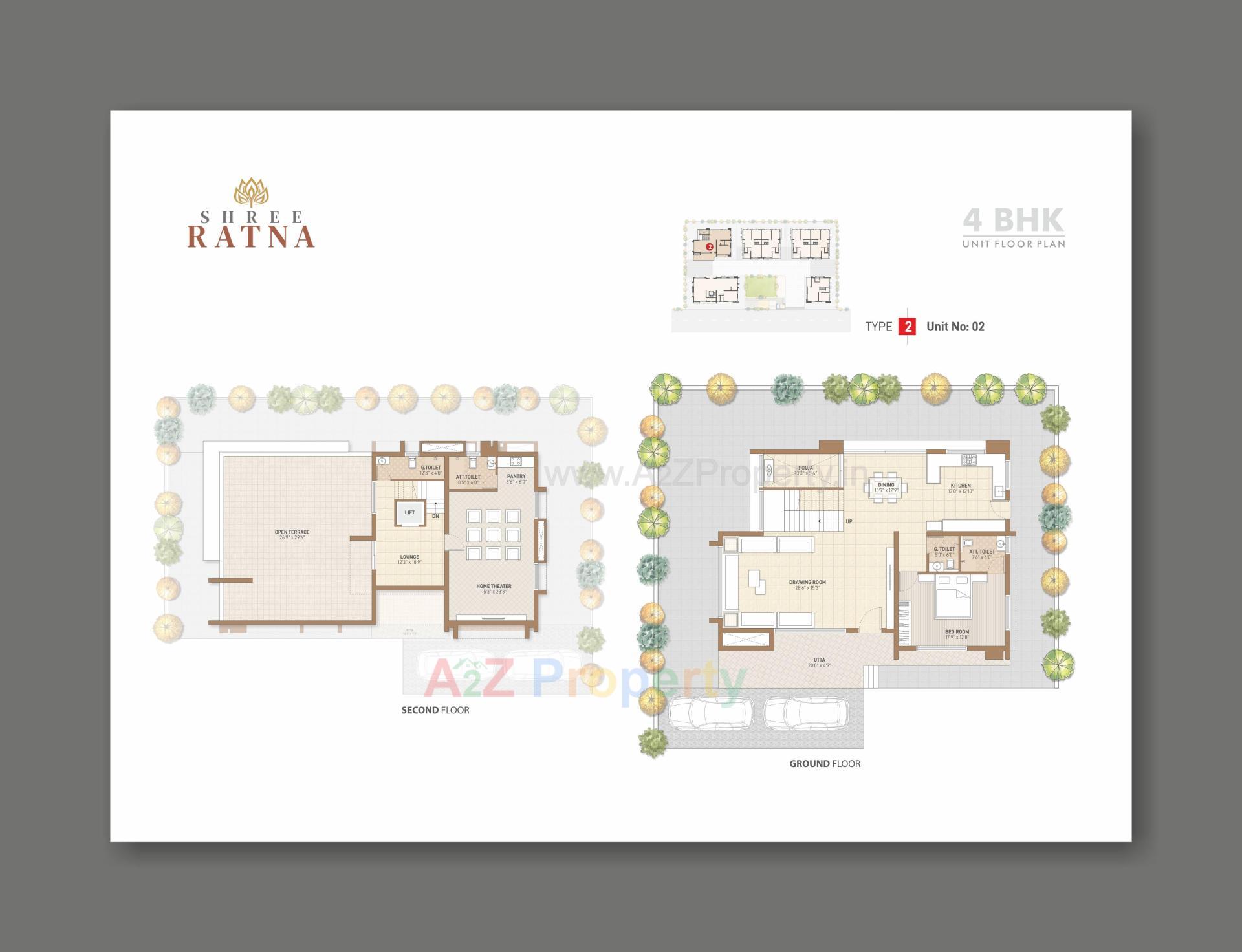 Layout of real estate project Shree Ratna located at Raysan, Gandhinagar, Gujarat