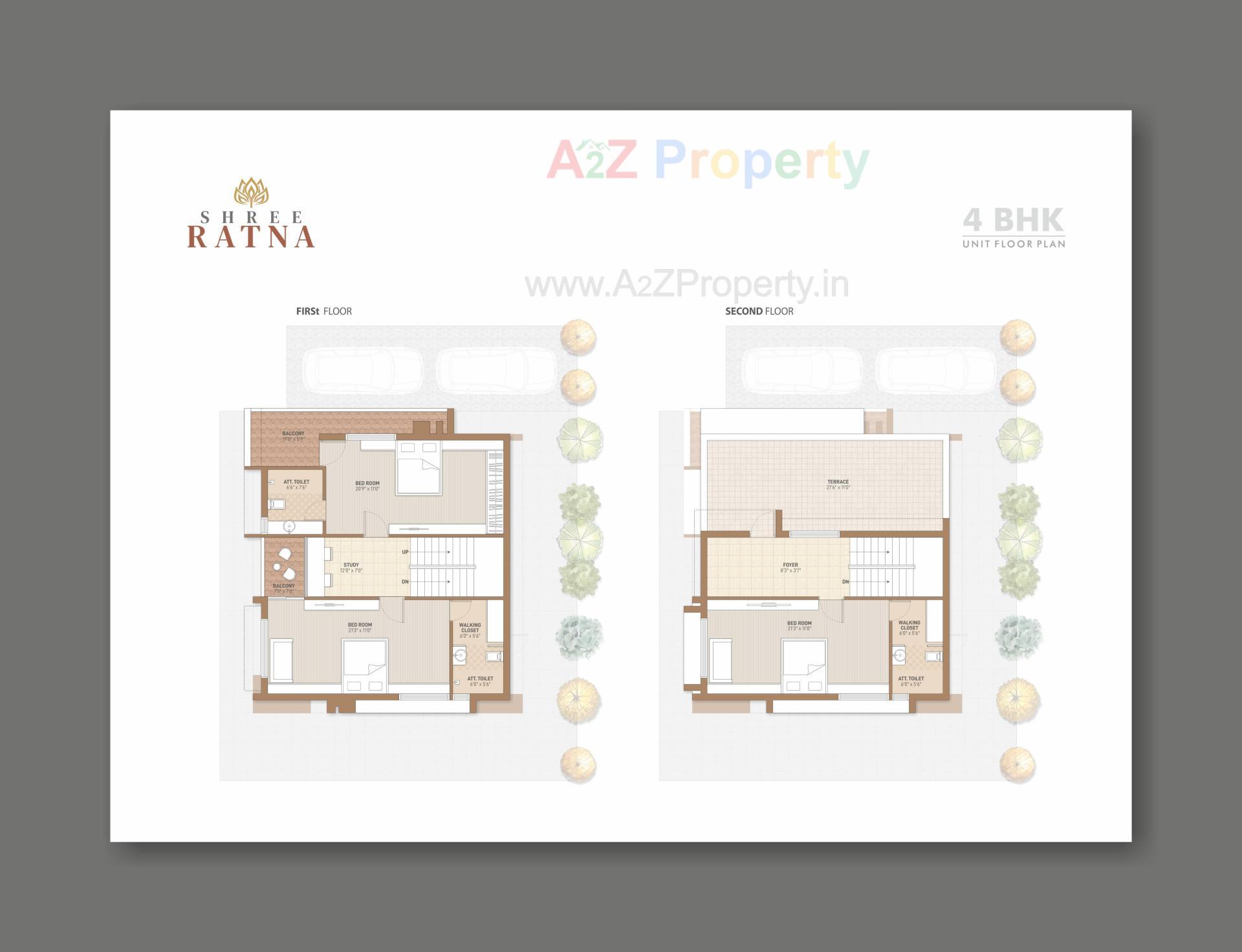 Layout of real estate project Shree Ratna located at Raysan, Gandhinagar, Gujarat
